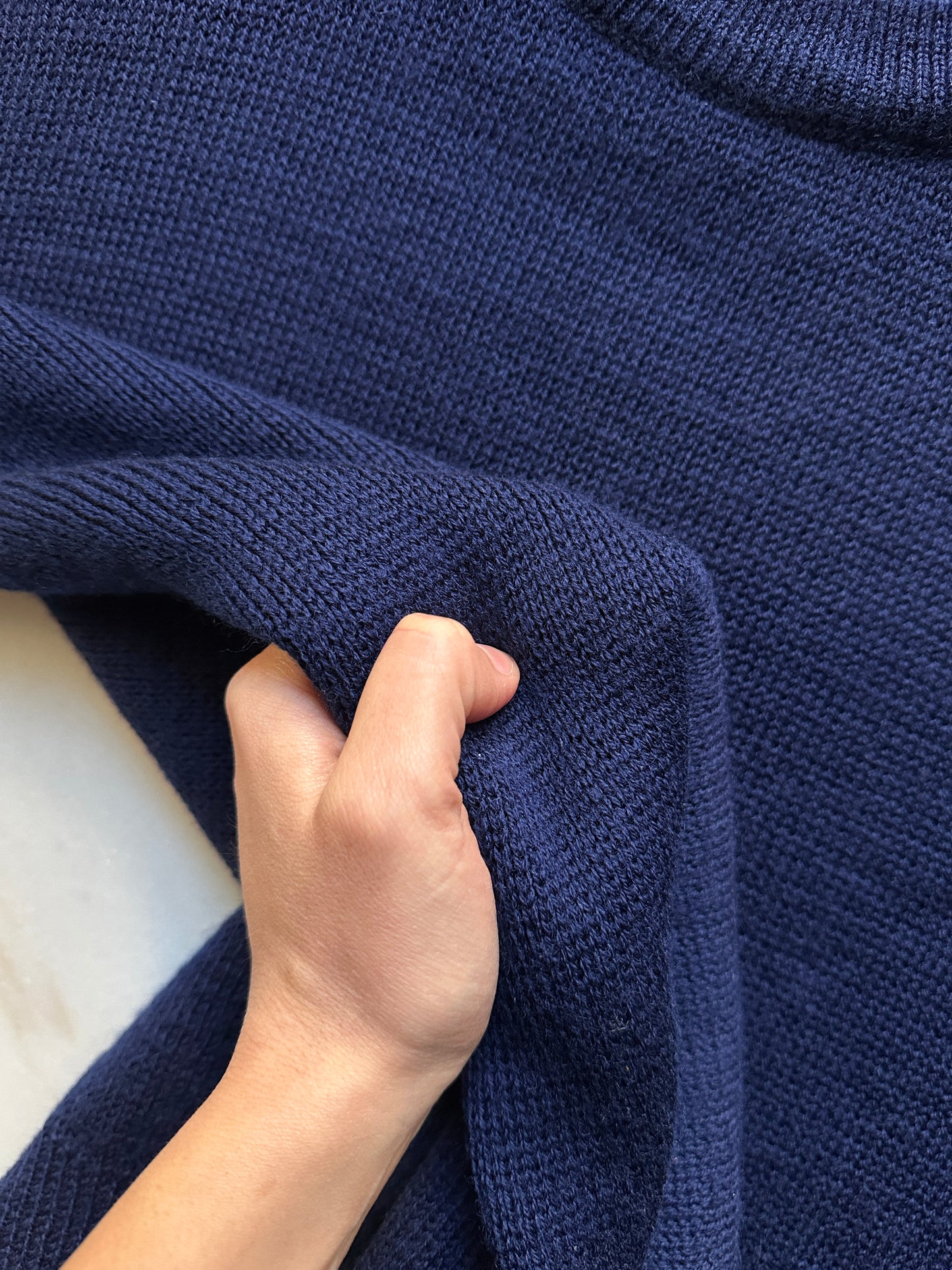 Blue wool crewneck sweater
