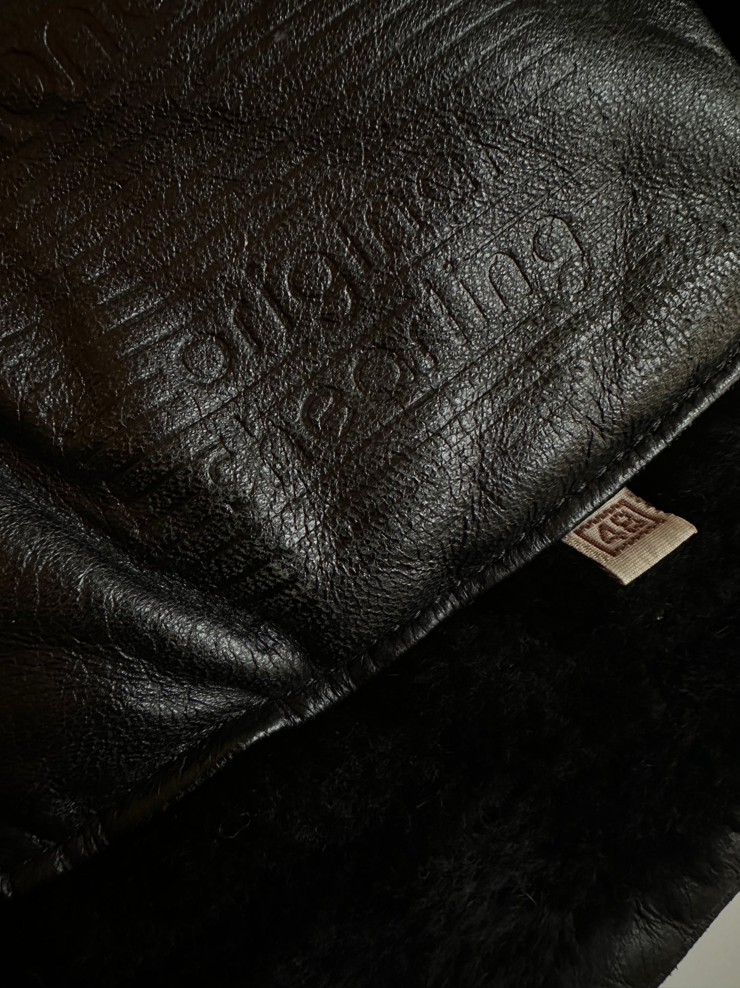 Vintage black shearling coat