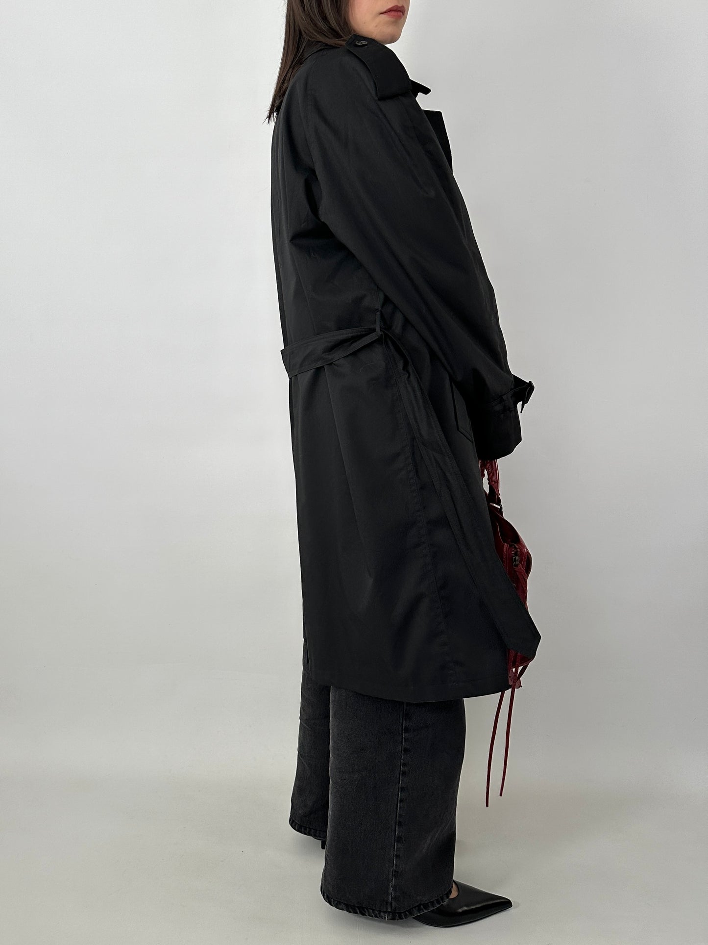 Black vintage trench coat