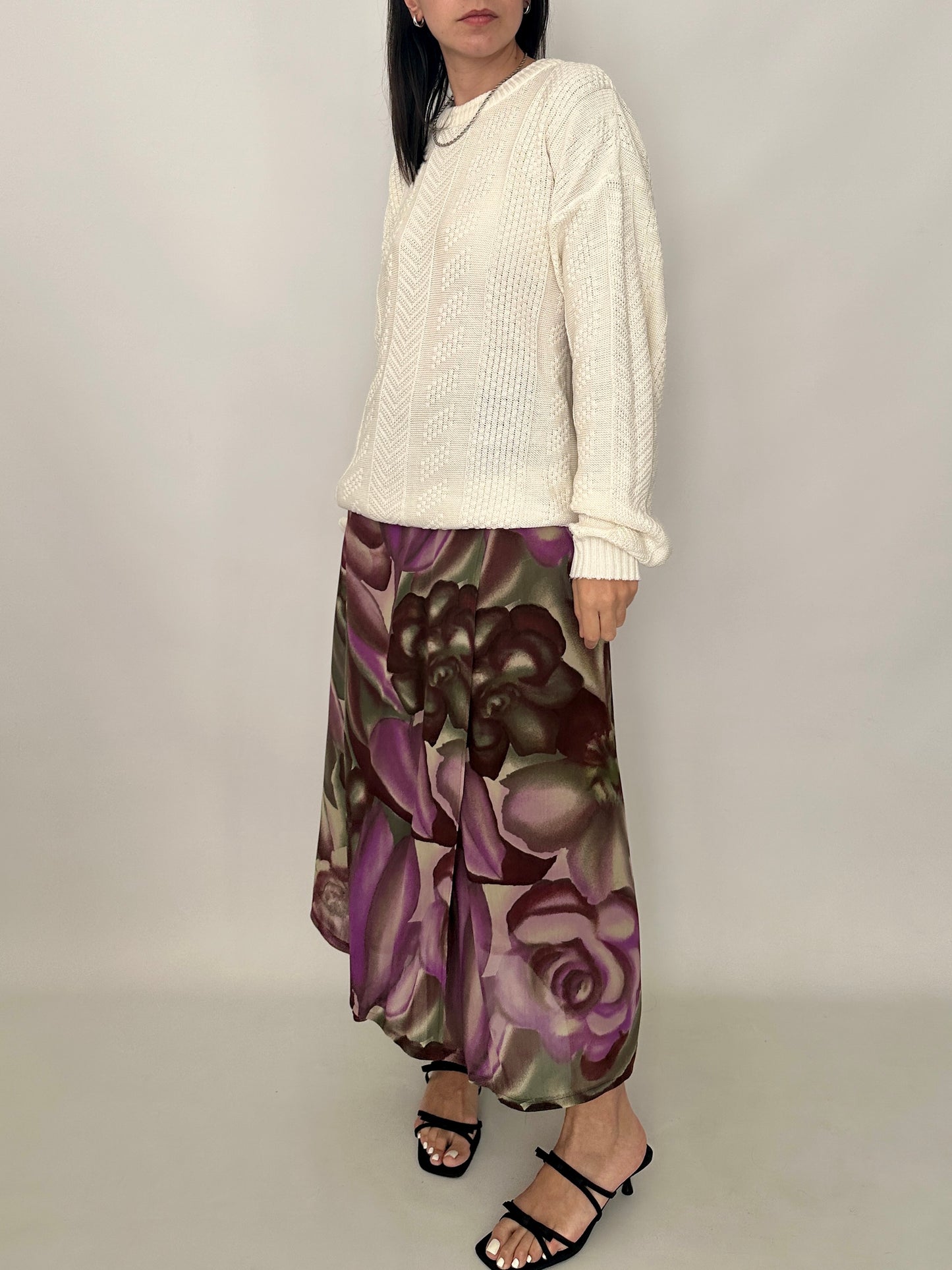 Maxi wrap printed skirt