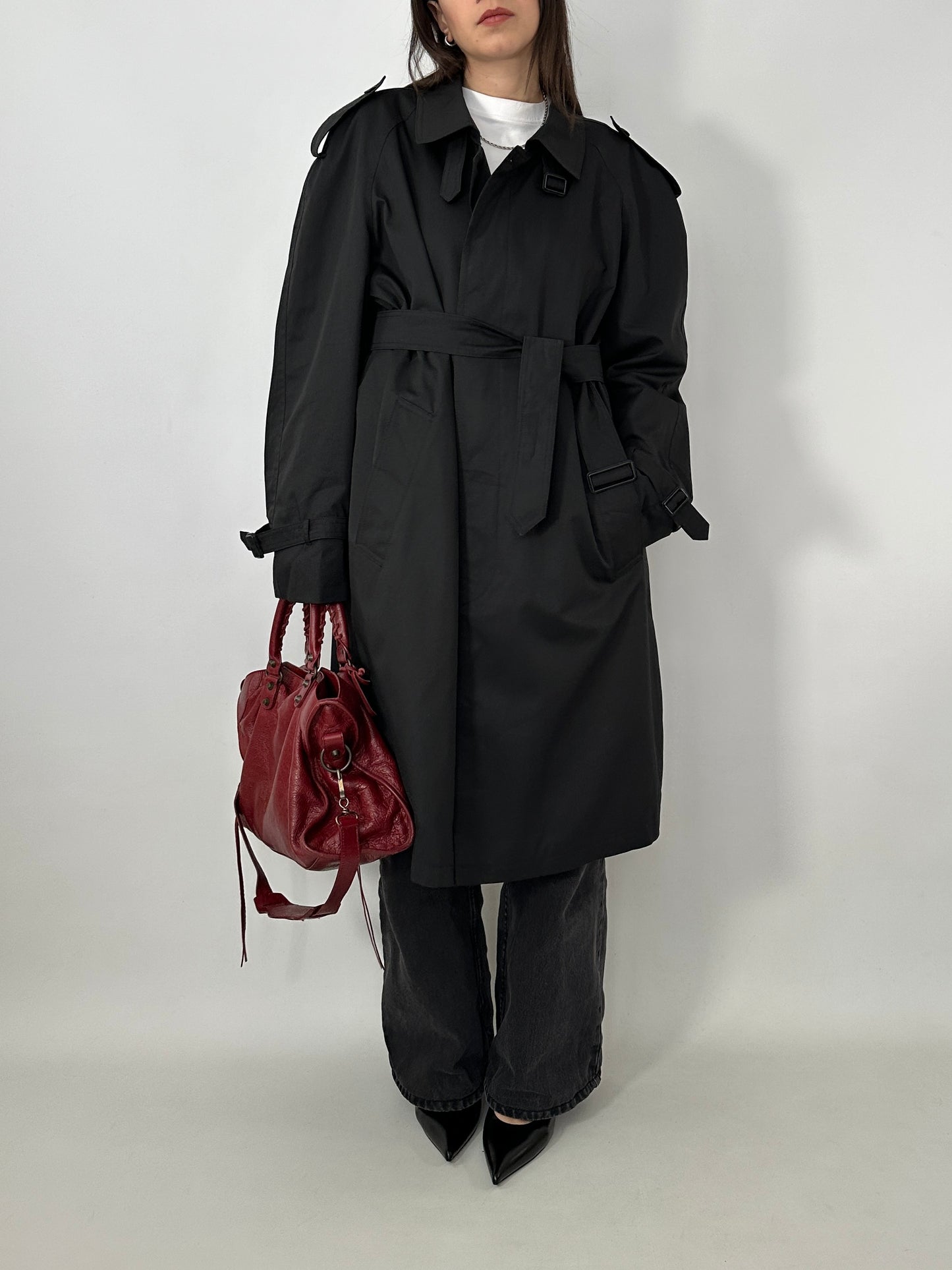 Black vintage trench coat