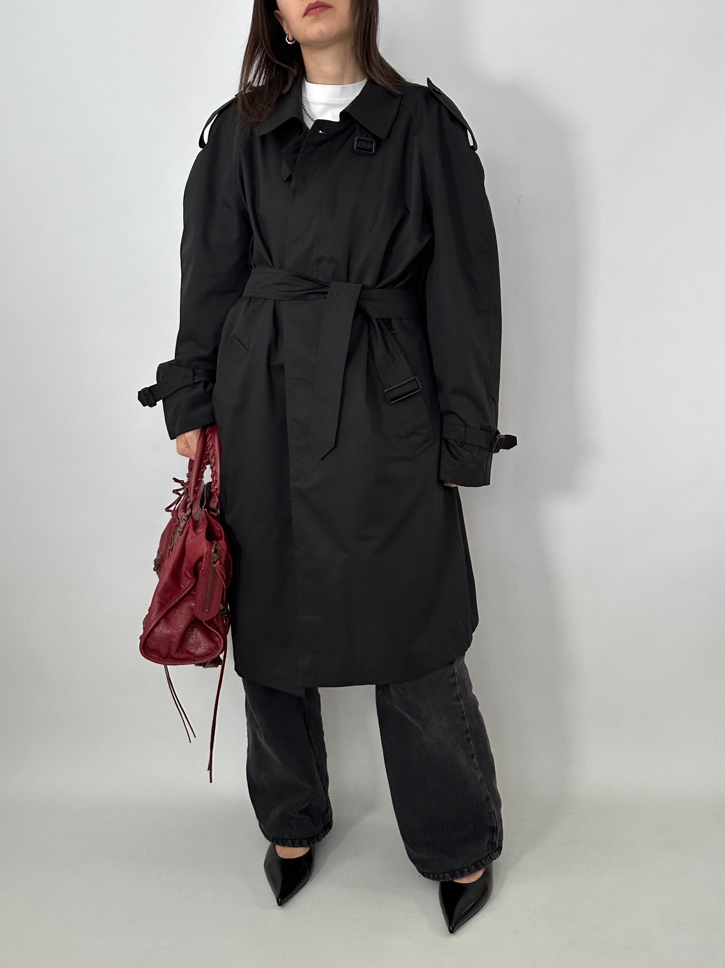 Black vintage trench coat