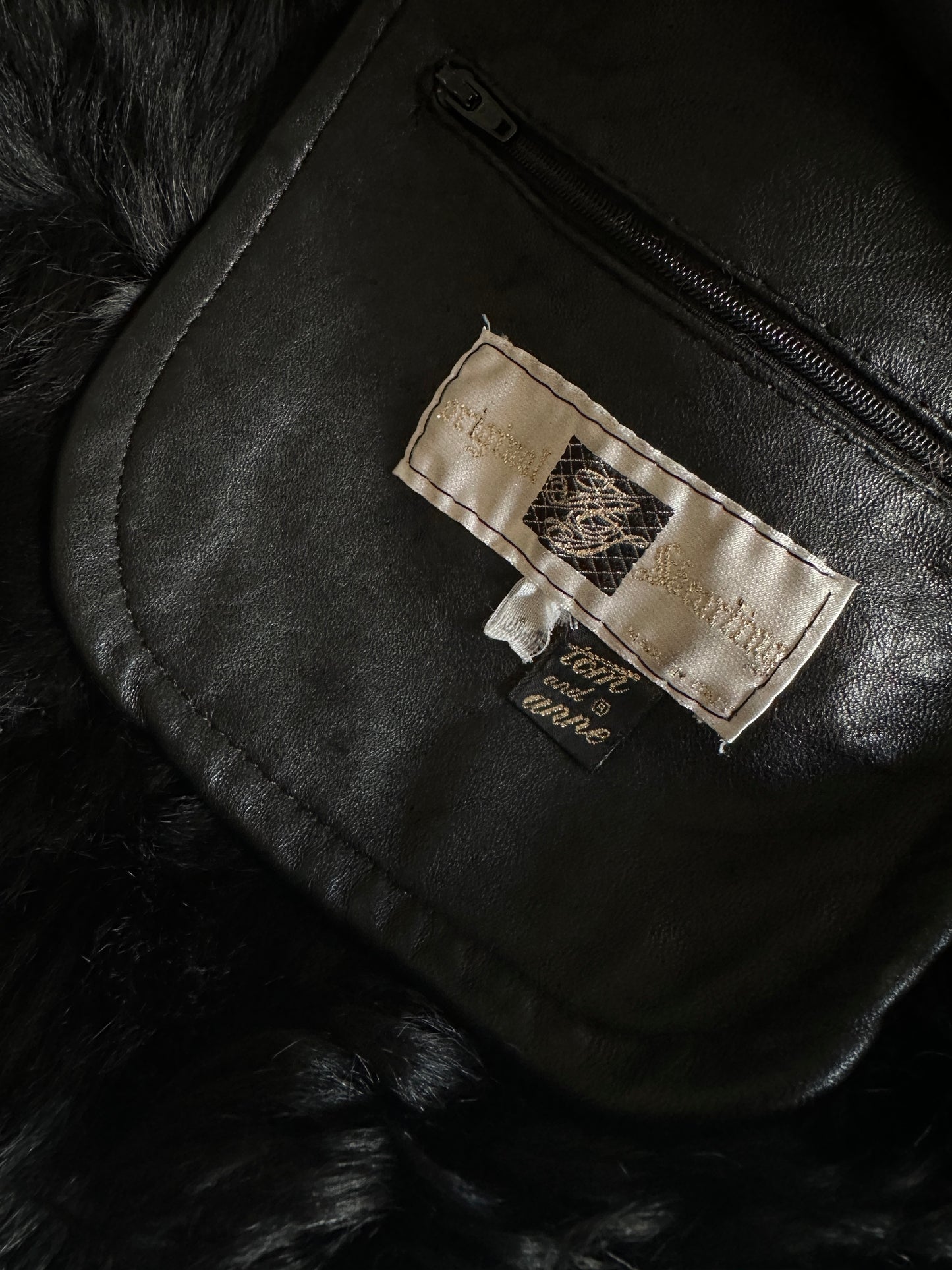 Embroidered Shearling Jacket with Fur Sleeves
