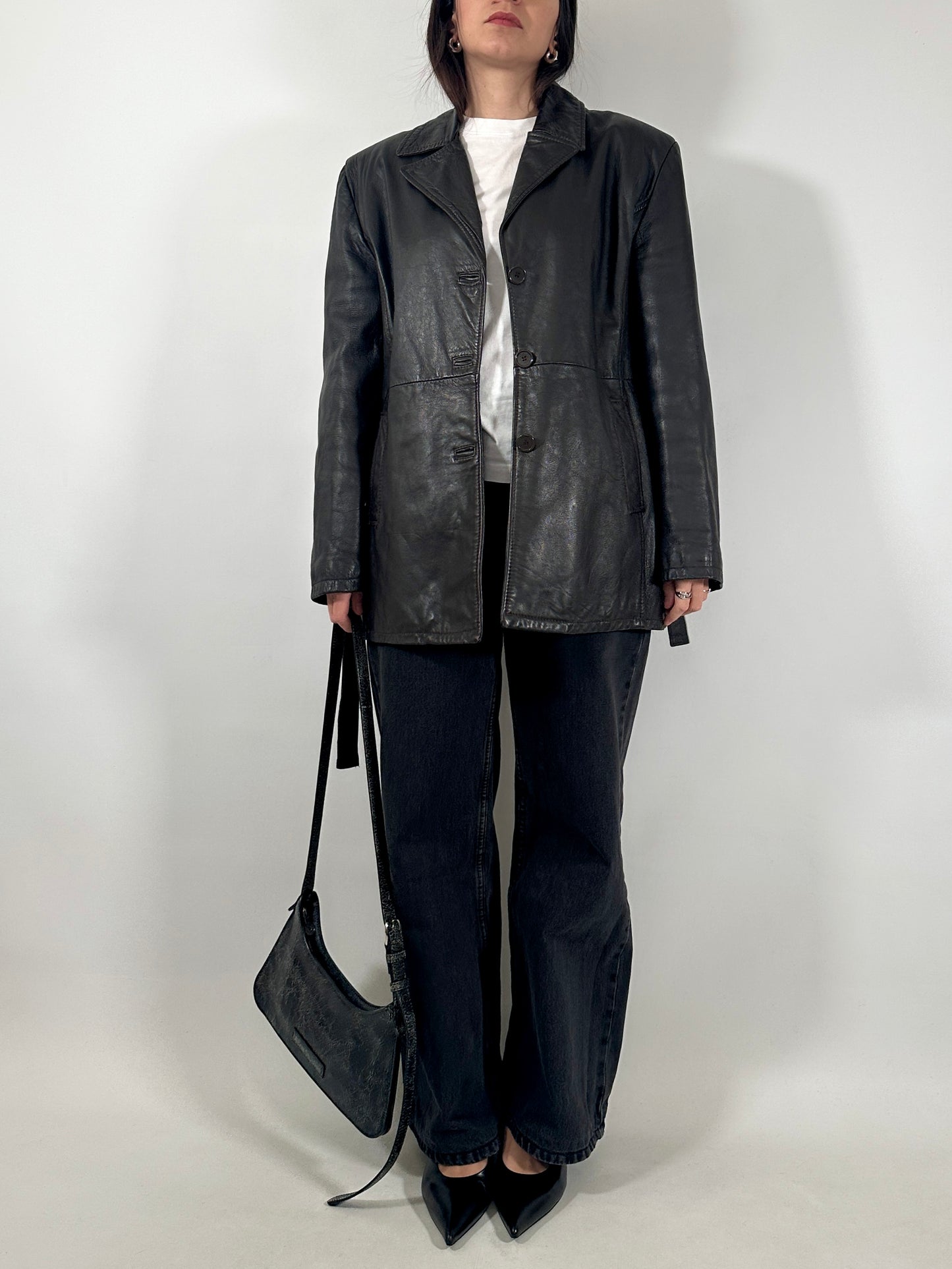 Belted Brown Leather Jacket