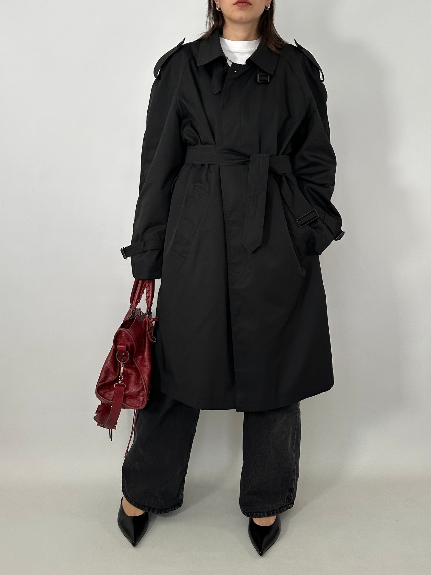Black vintage trench coat