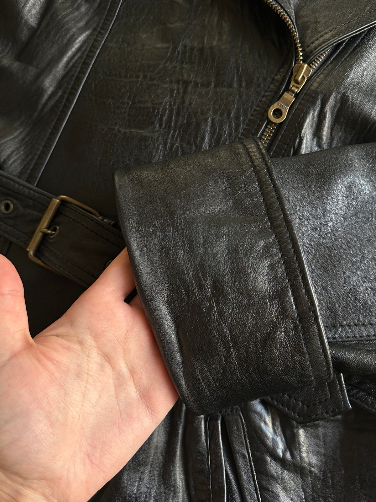 Vintage Black Leather Biker Jacket