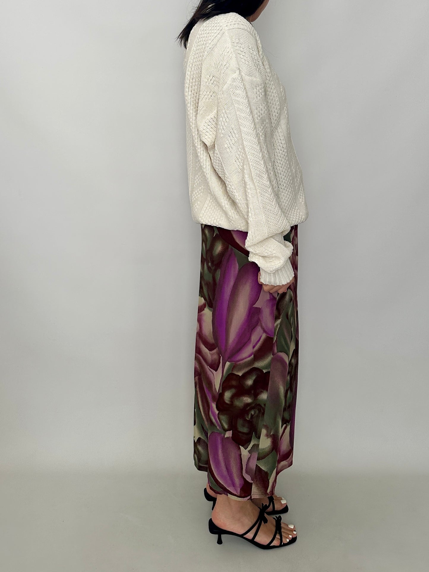 Maxi wrap printed skirt