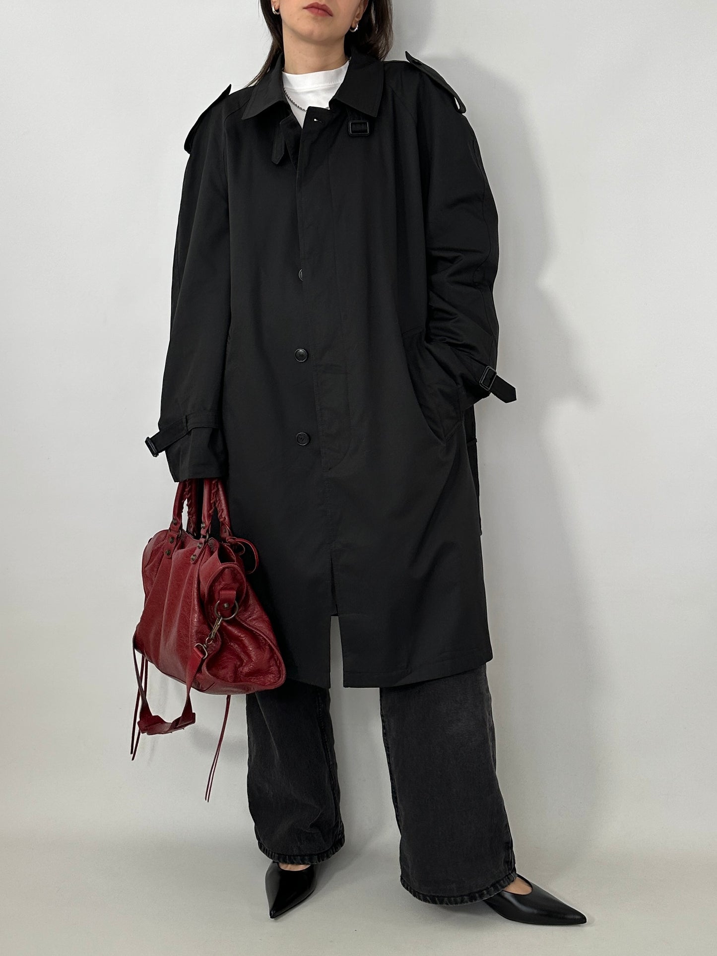 Black vintage trench coat