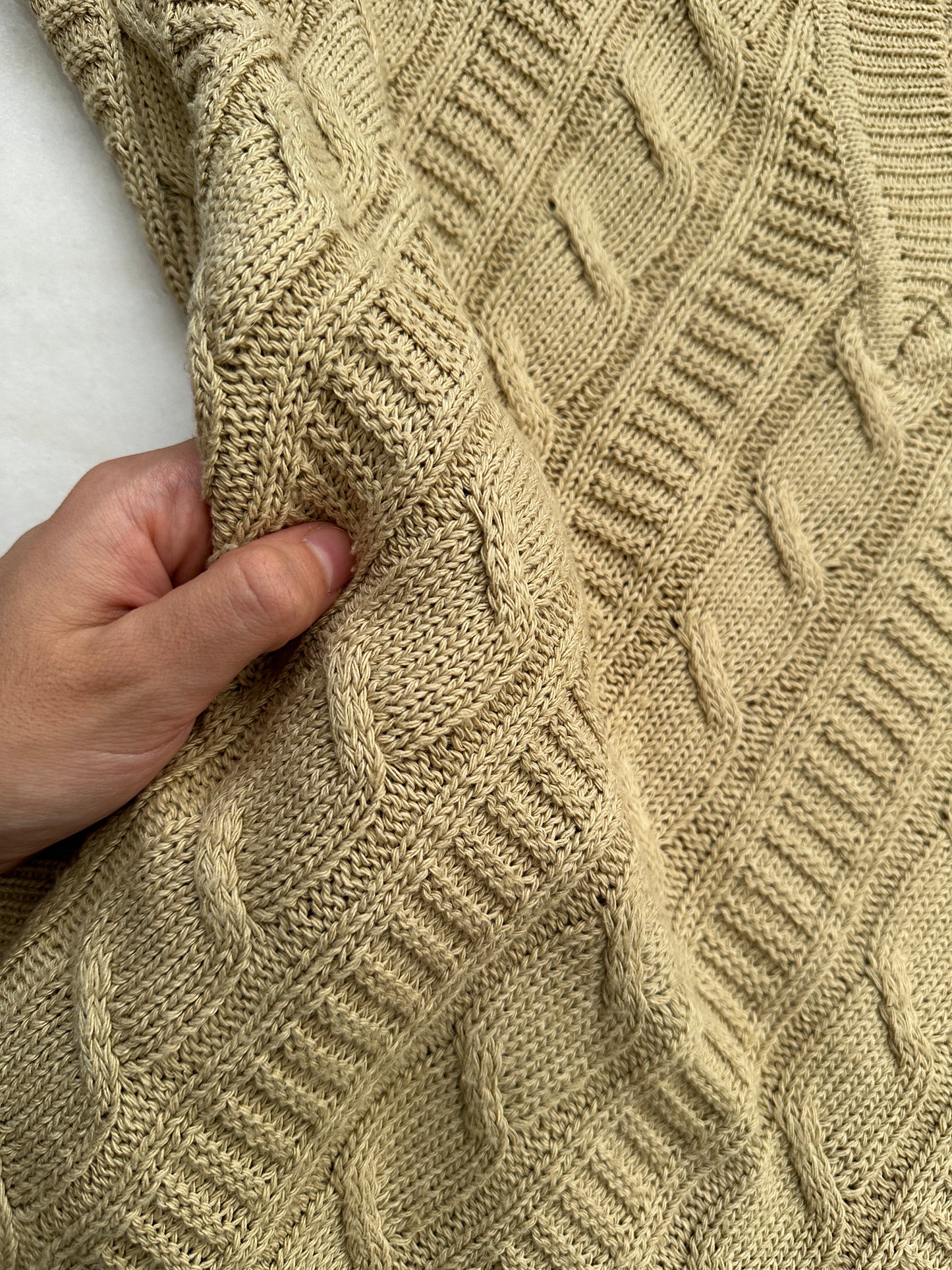 Cable-knit oversized cotton sweater