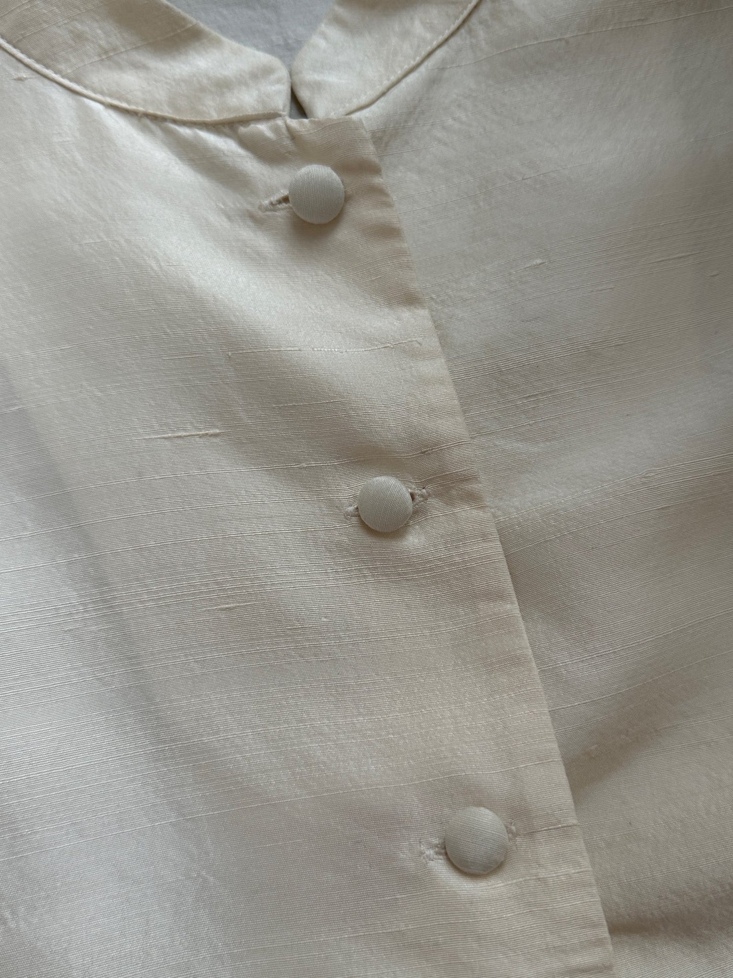 Silk Mandarin Collar Blouse