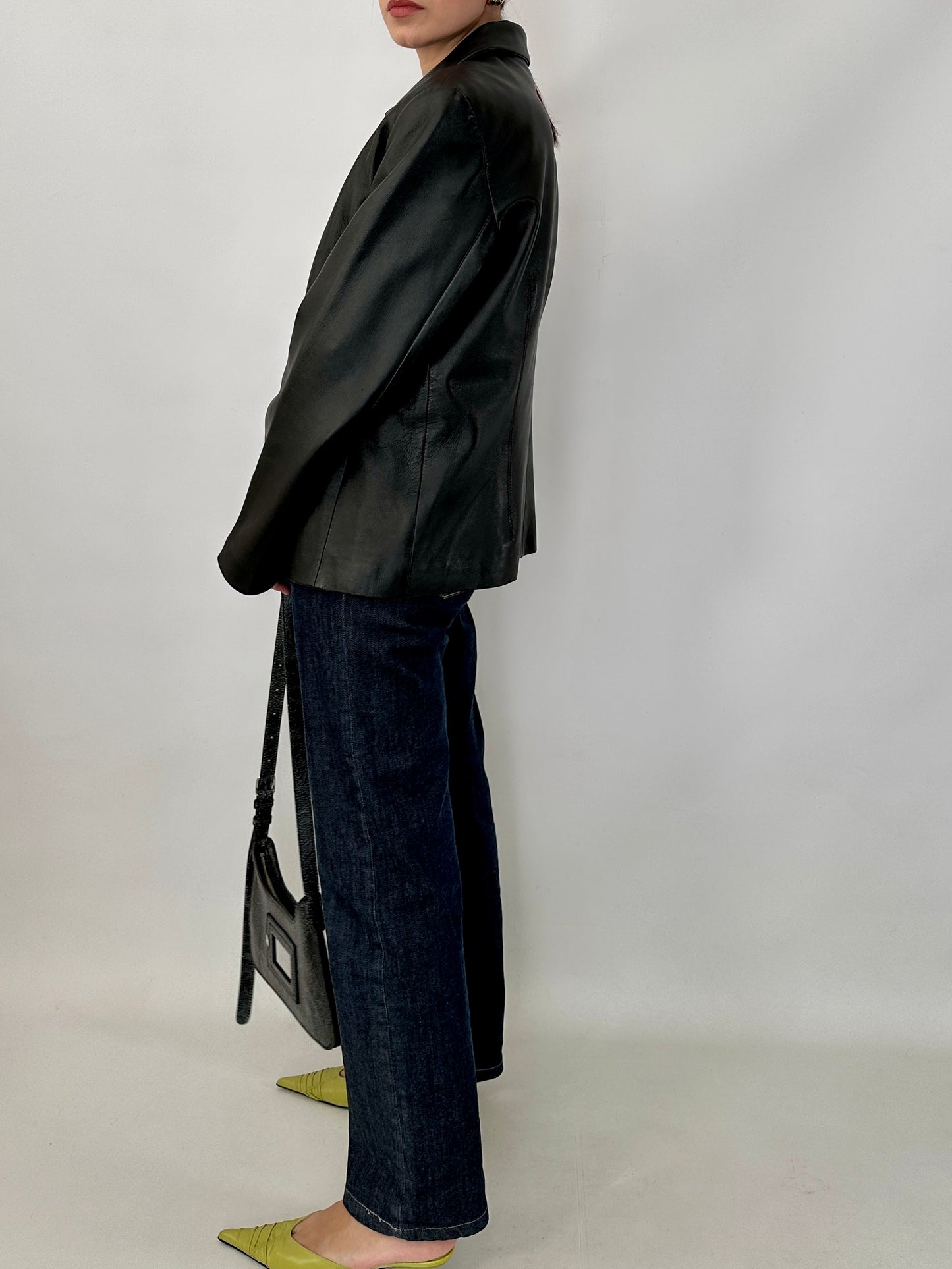 Vintage zipped leather jacket