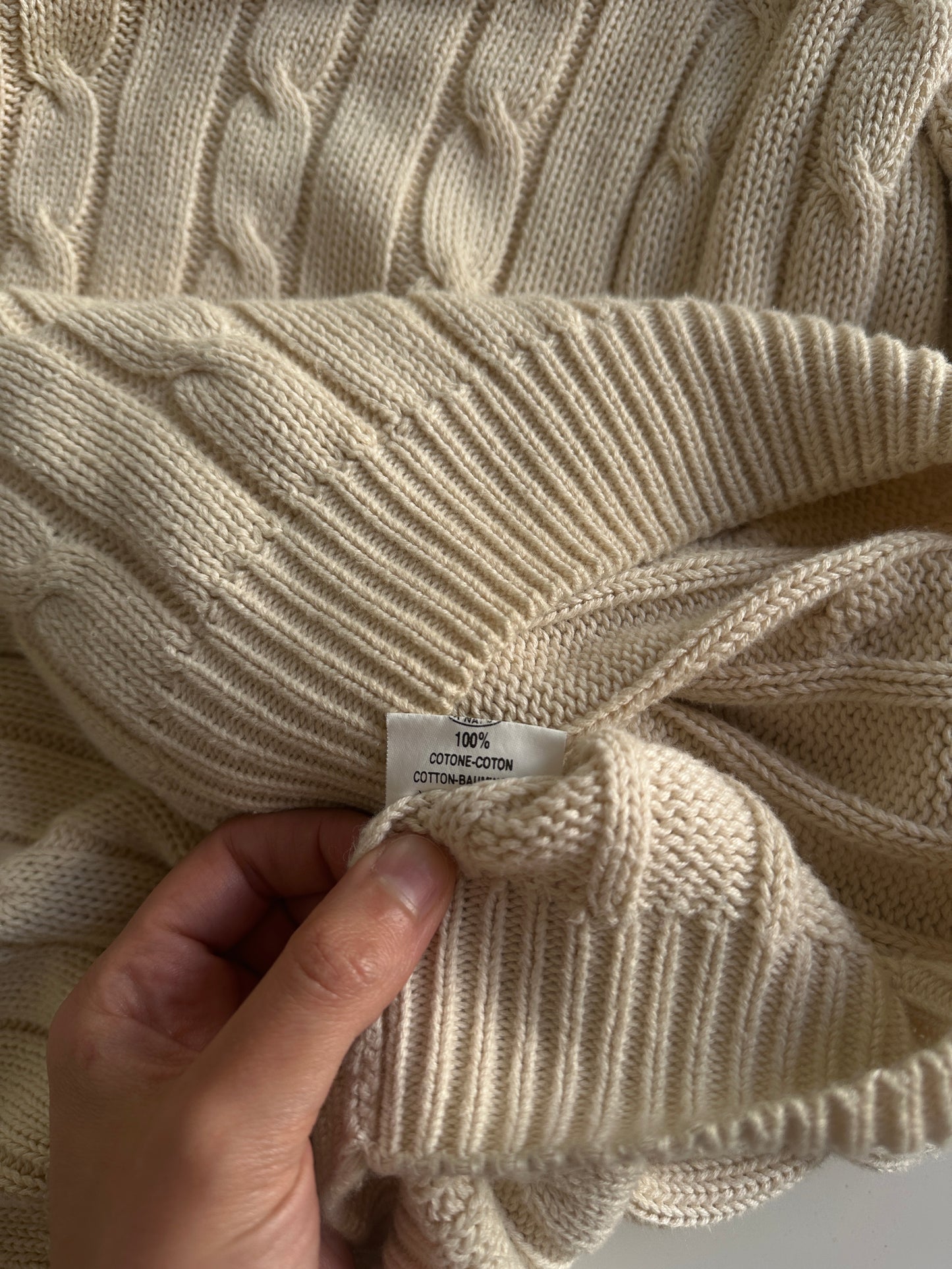 Cream Cable Knit Pure Cotton Sweater
