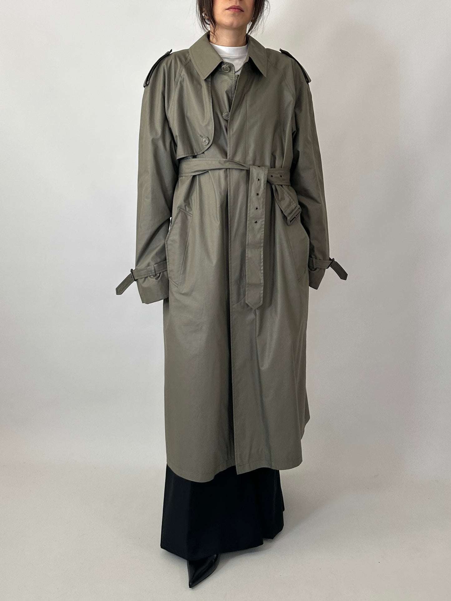 Genderless oversized vintage trench coat