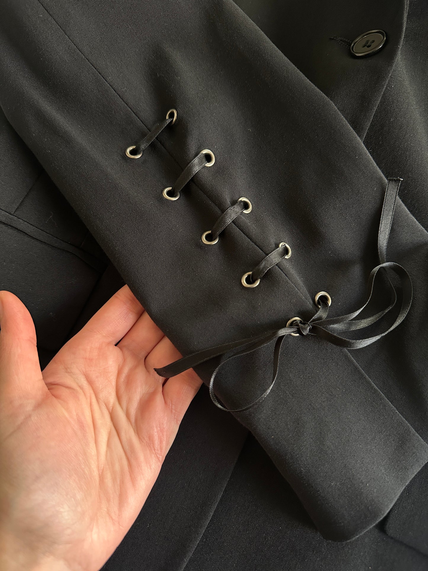 Lace-Up Corset Detail Blazer
