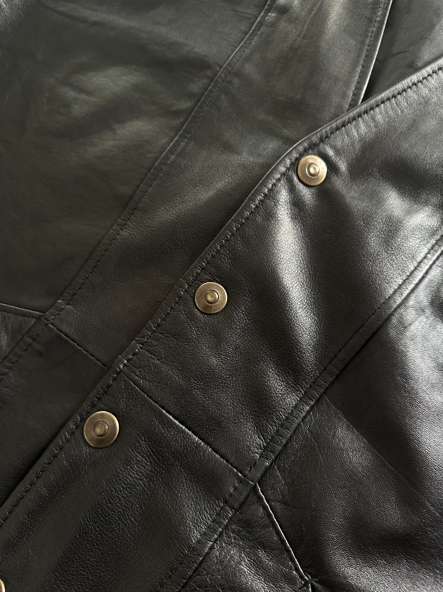 Vintage Leather Button-Up Vest