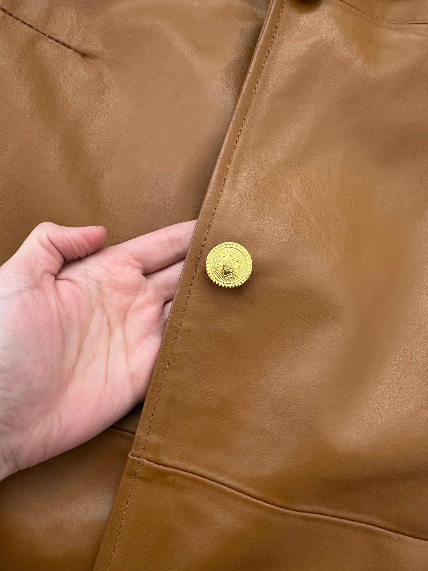 Cognac real leather jacket