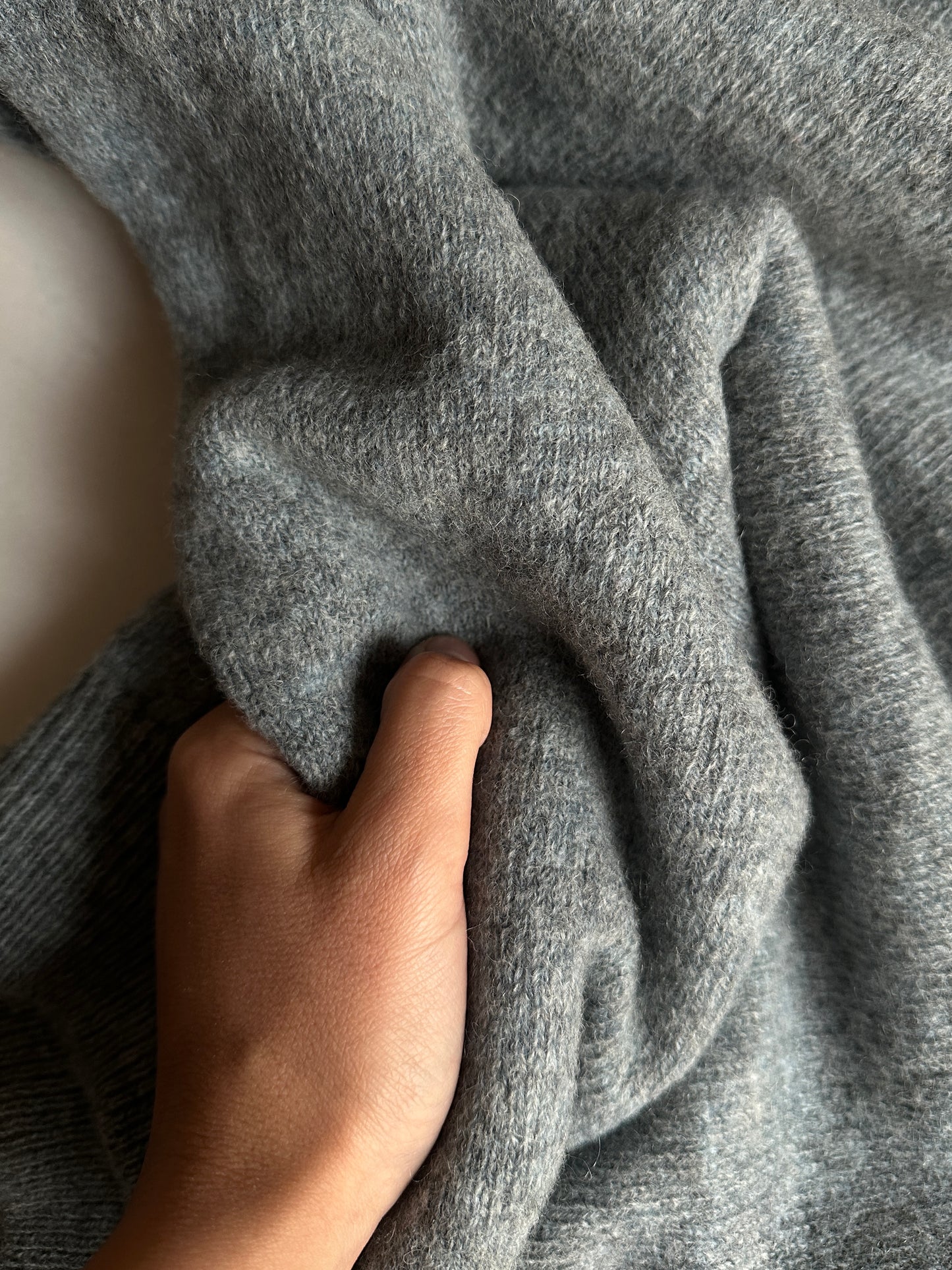 Chunky blue pure wool sweater