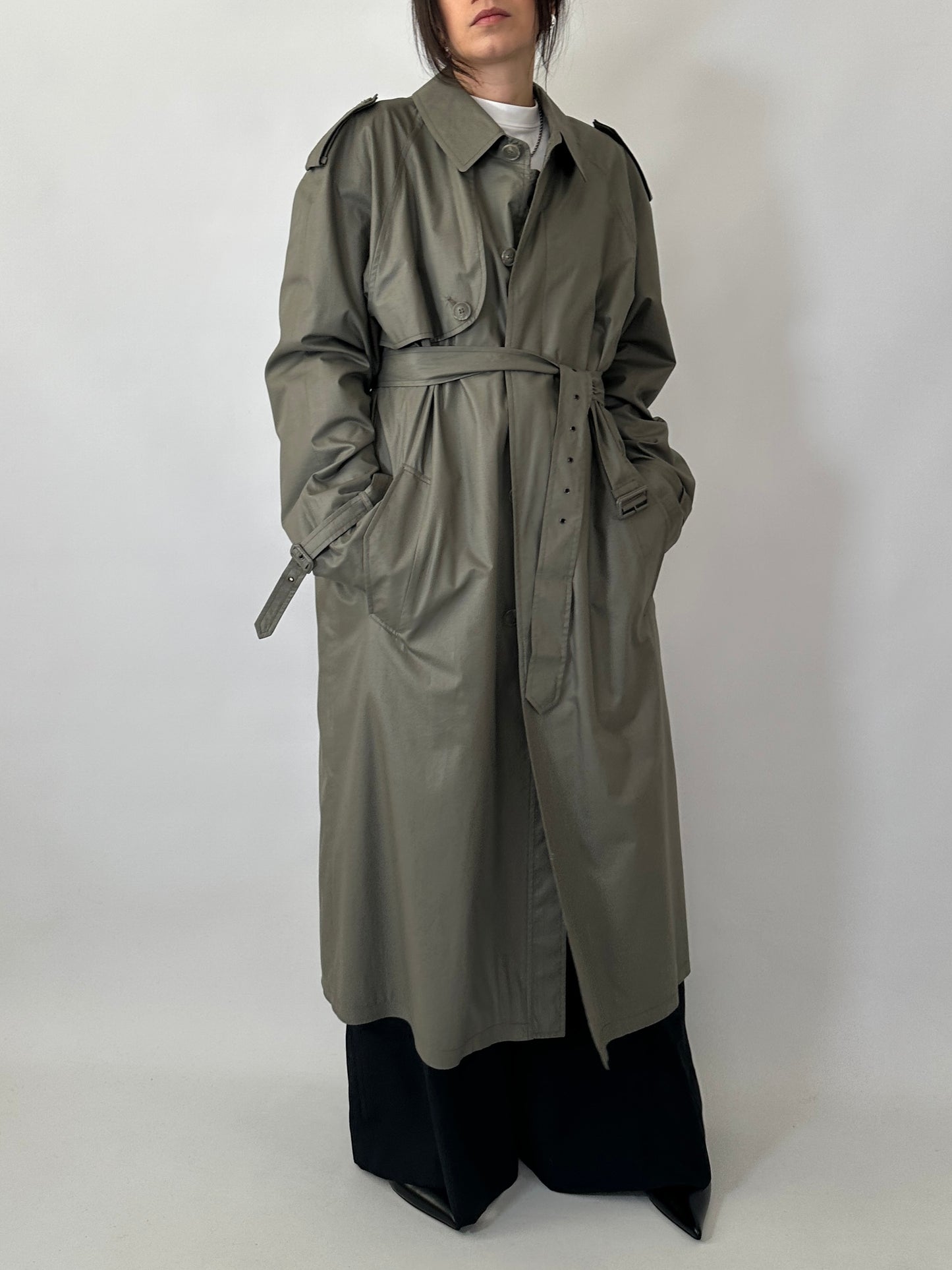 Genderless oversized vintage trench coat