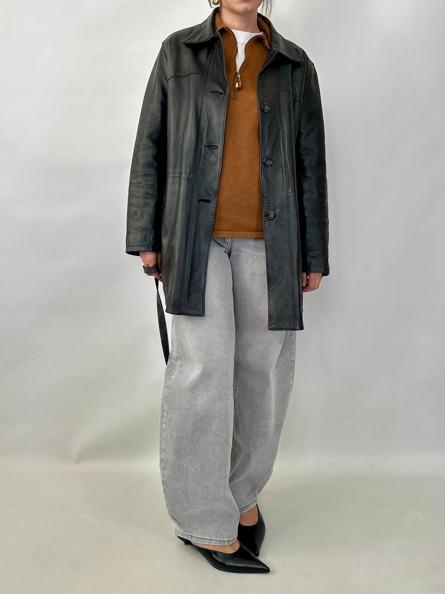 Classic real leather jacket