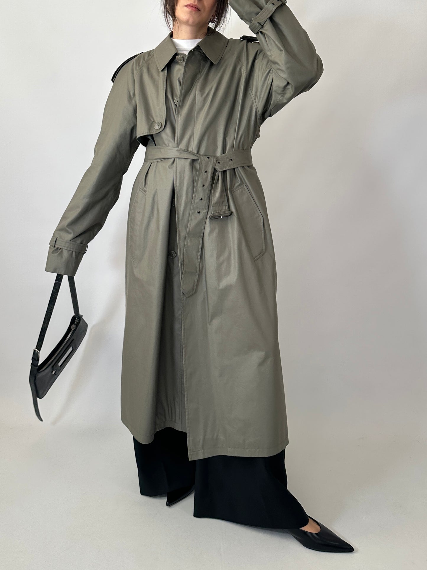Genderless oversized vintage trench coat