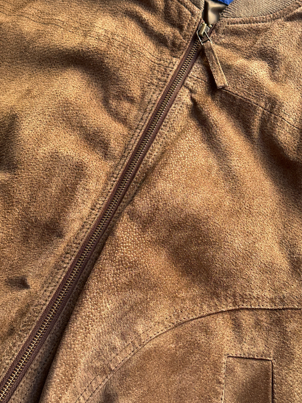 Vintage Suede Bomber Jacket