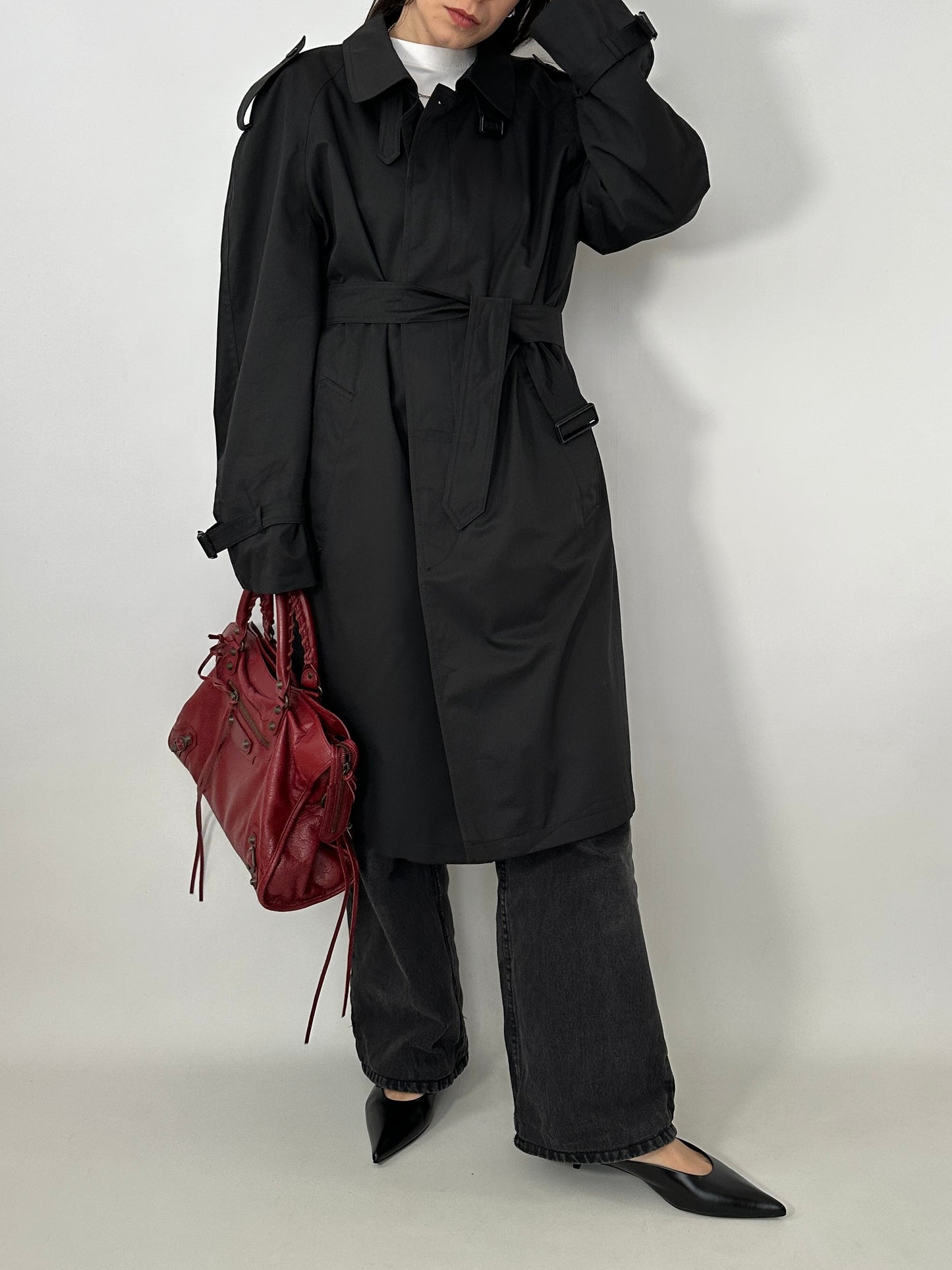 Black vintage trench coat