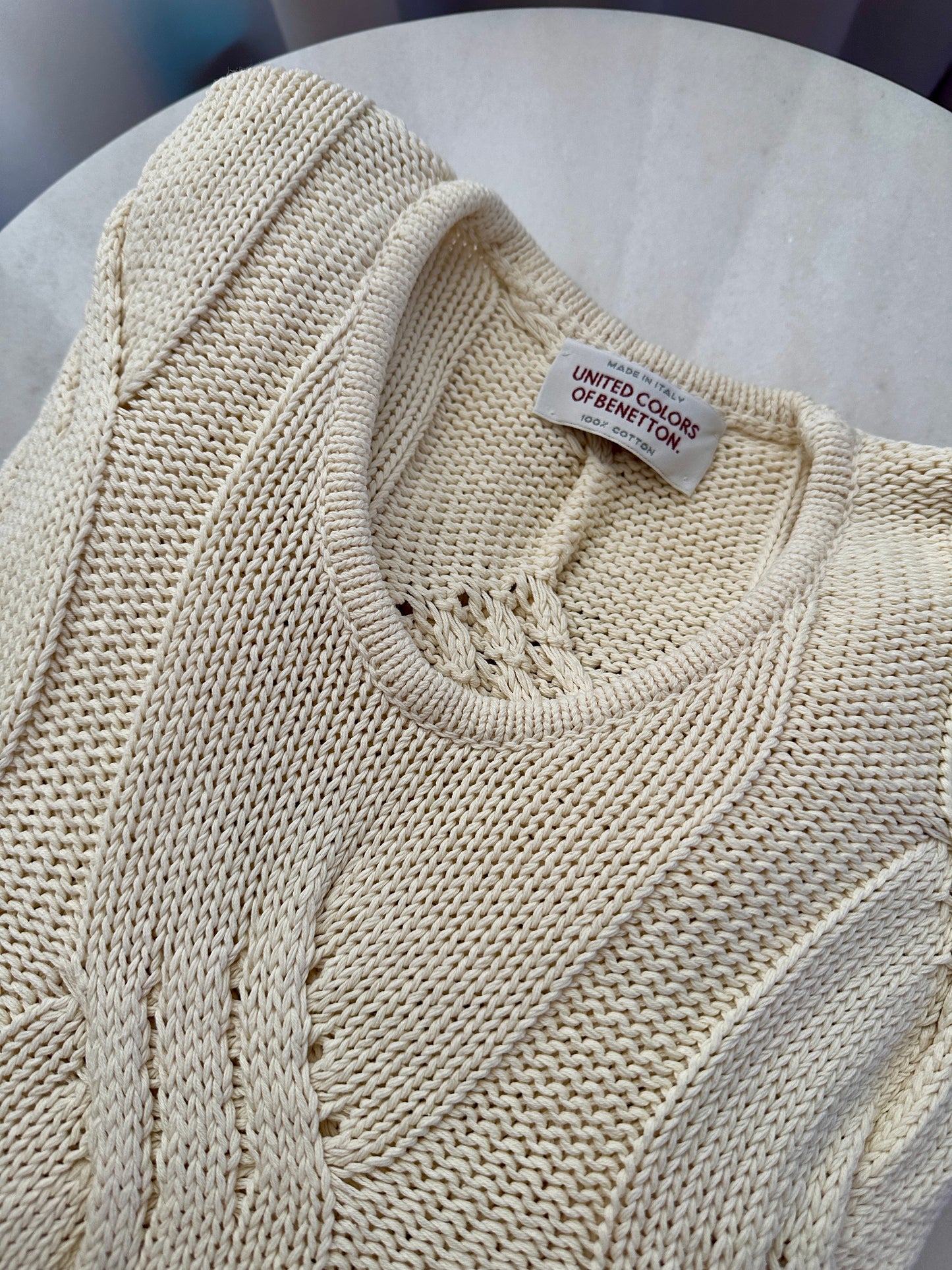 Vintage Benetton cable knit sweater