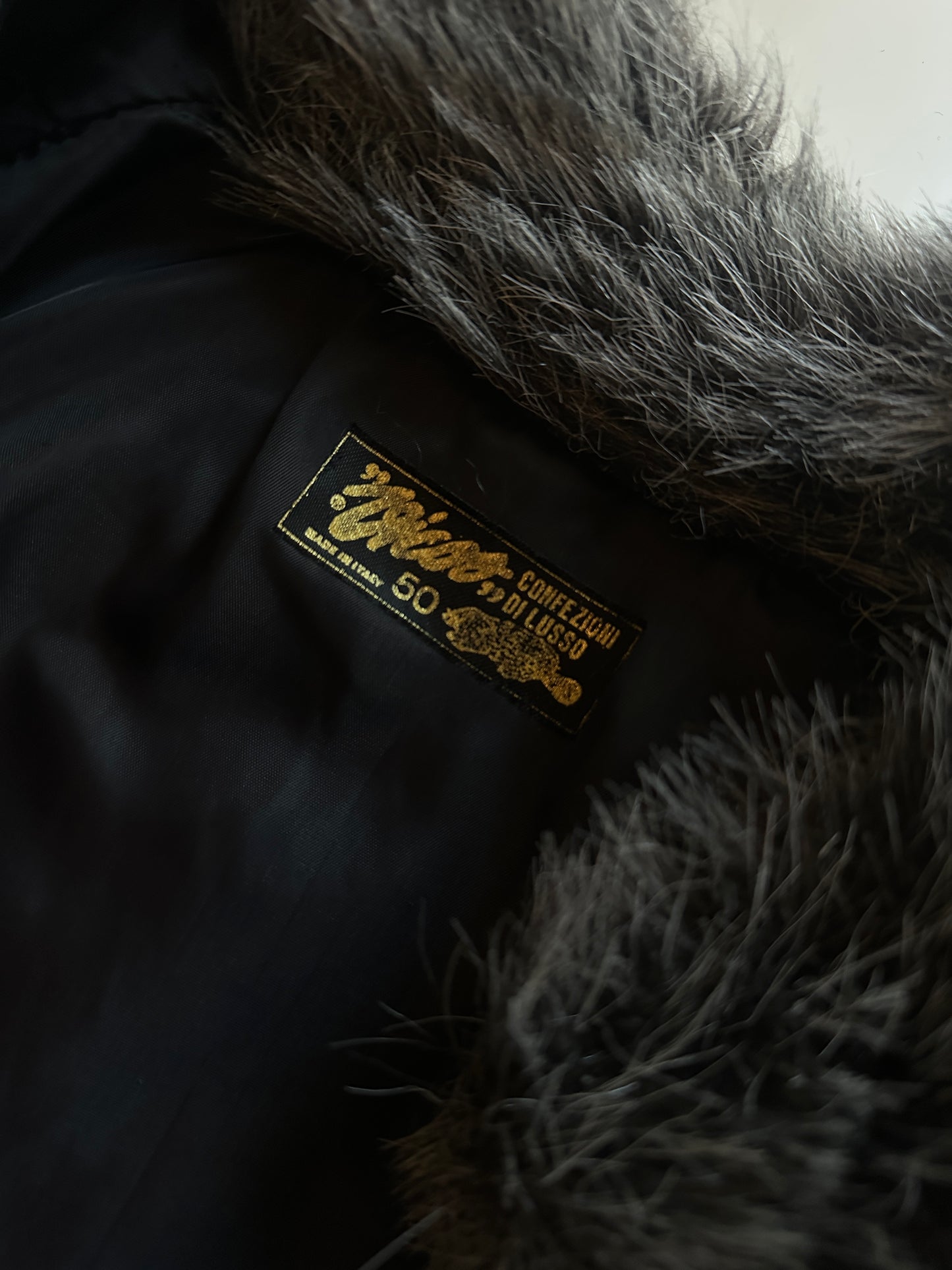 Vintage Grey Faux Fur Coat