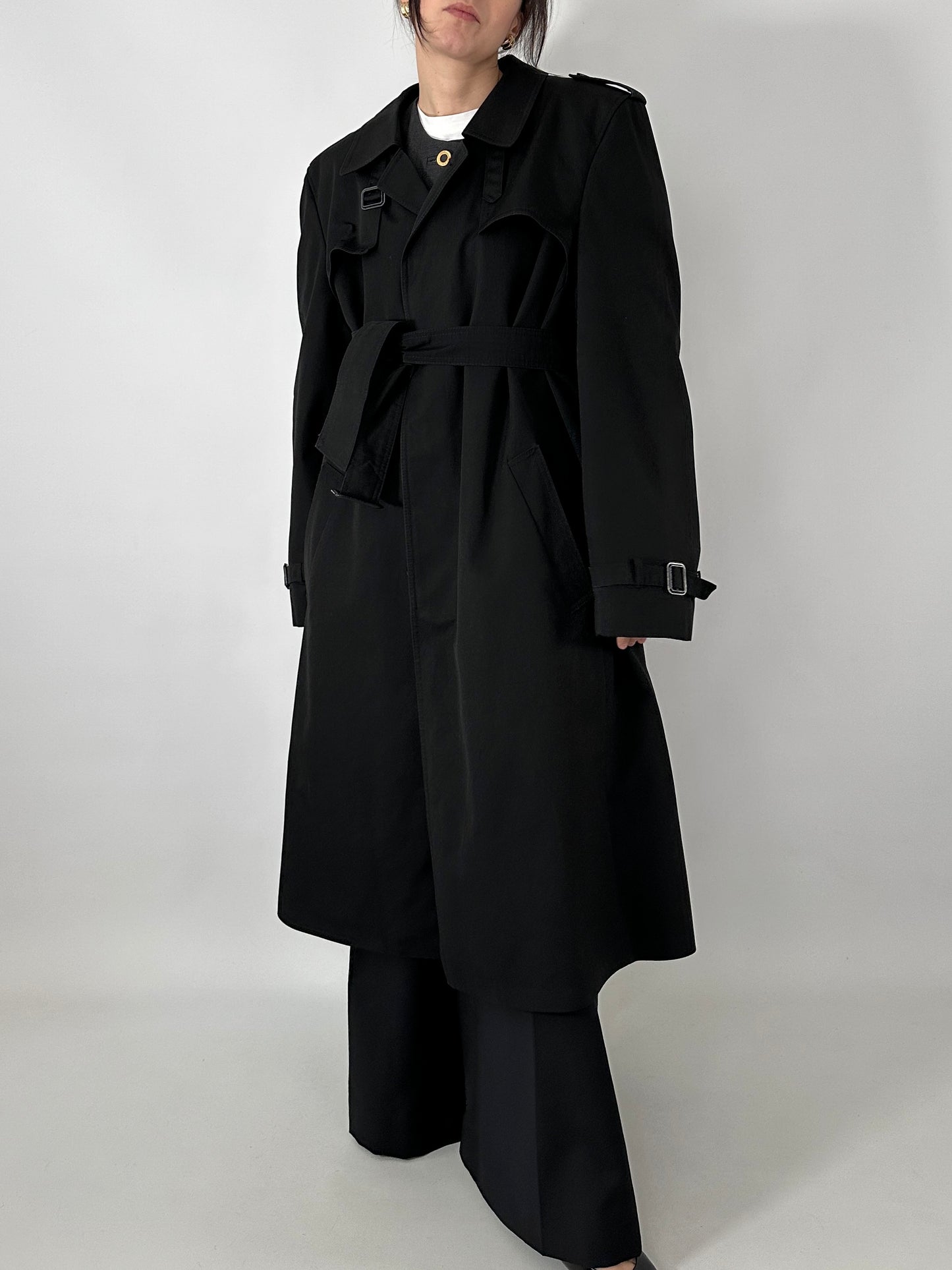 Black vintage trench coat