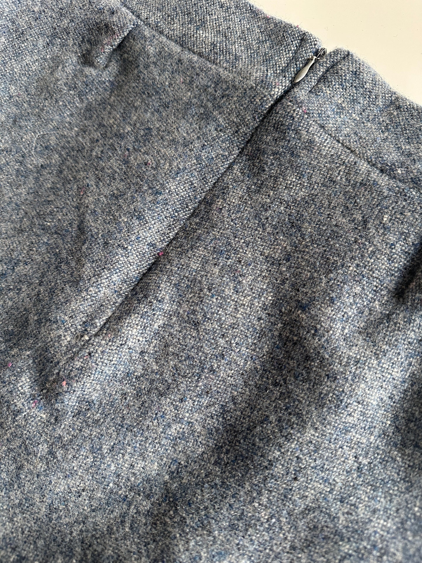 Vintage Light Blue Tweed Skirt