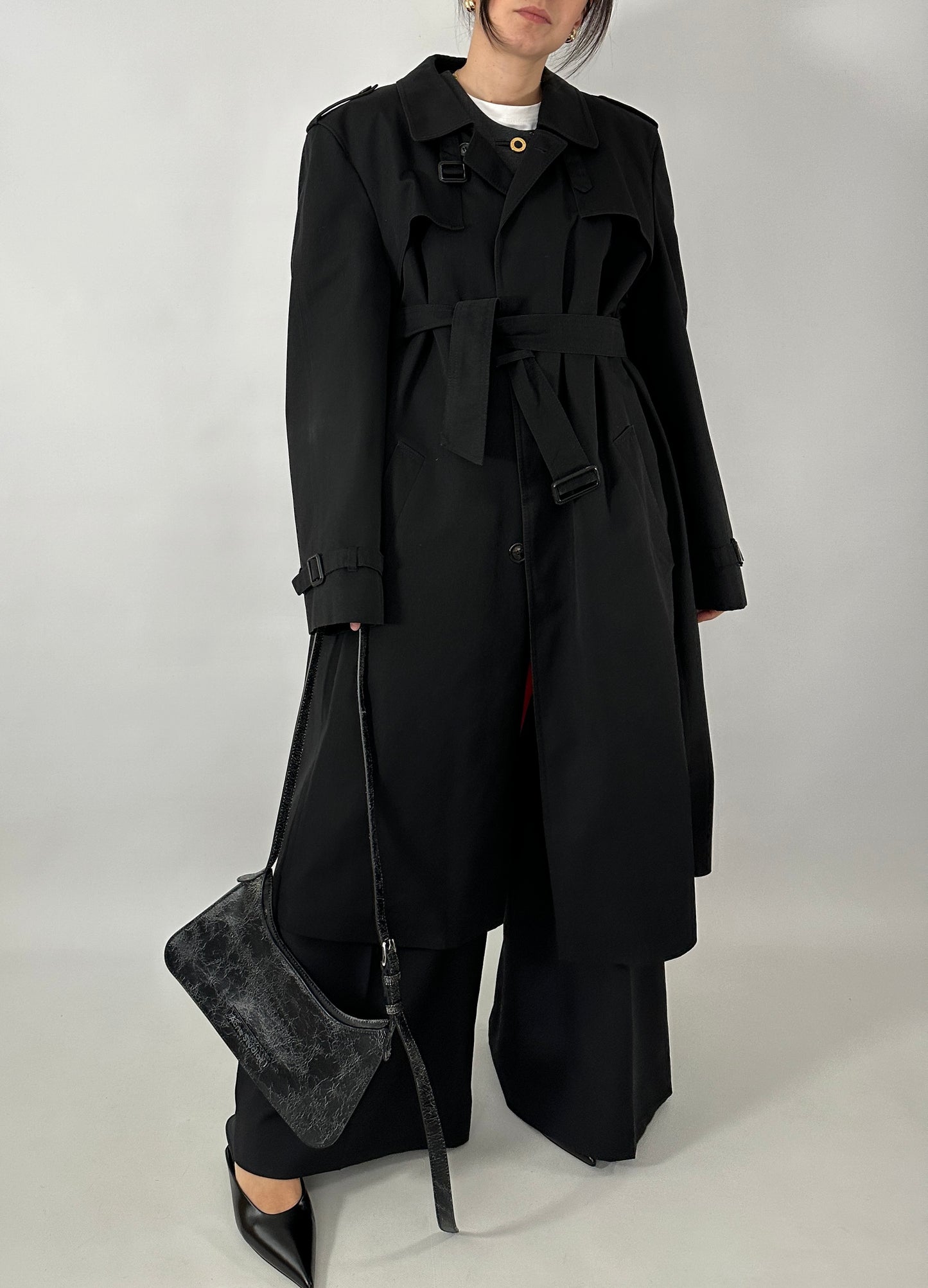 Black vintage trench coat