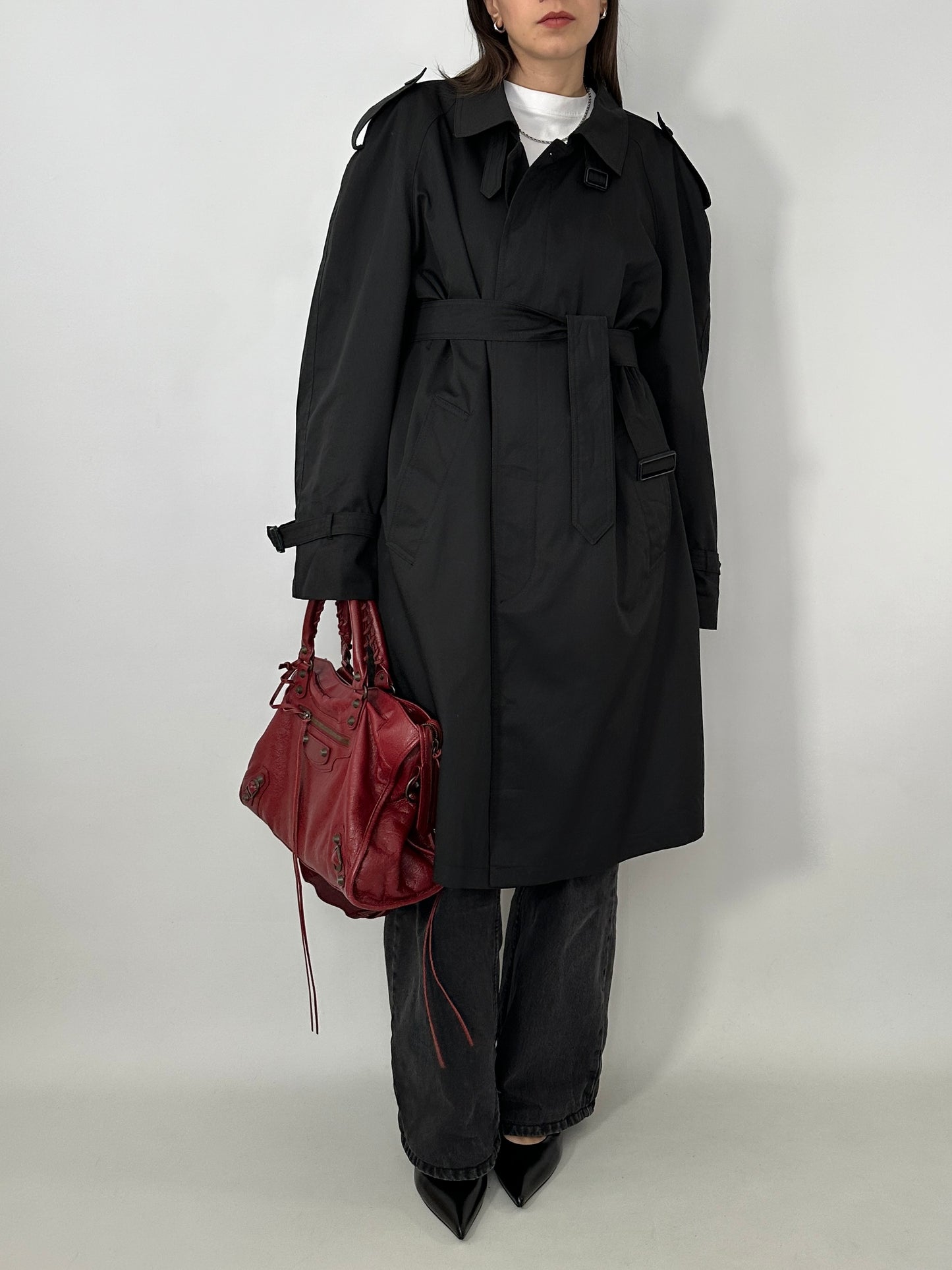 Black vintage trench coat