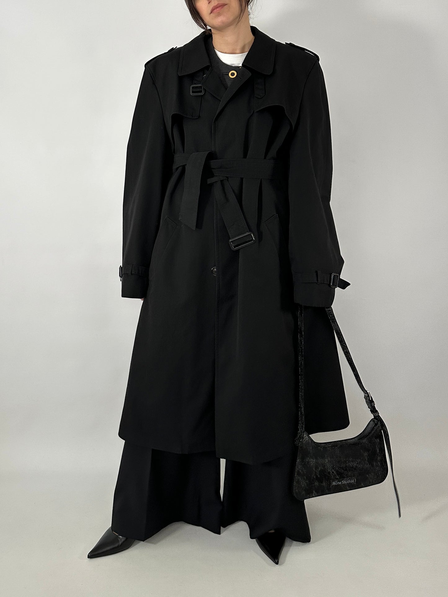 Black vintage trench coat