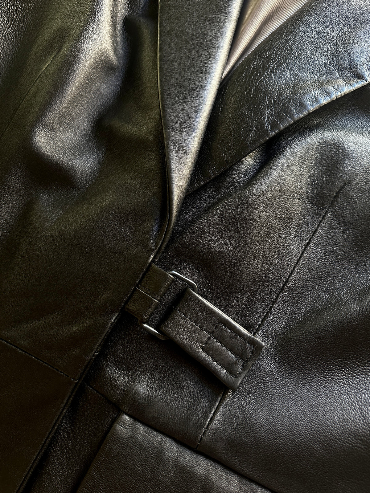 Minimal Closure Leather Blazer