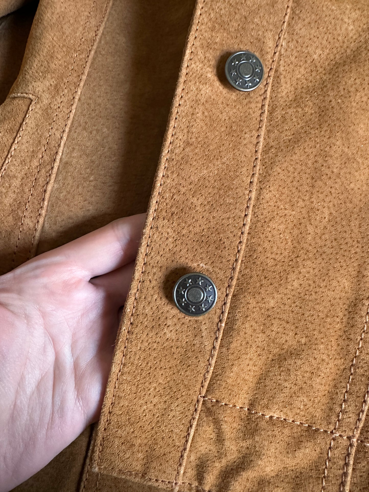 Real suede jacket in denim style