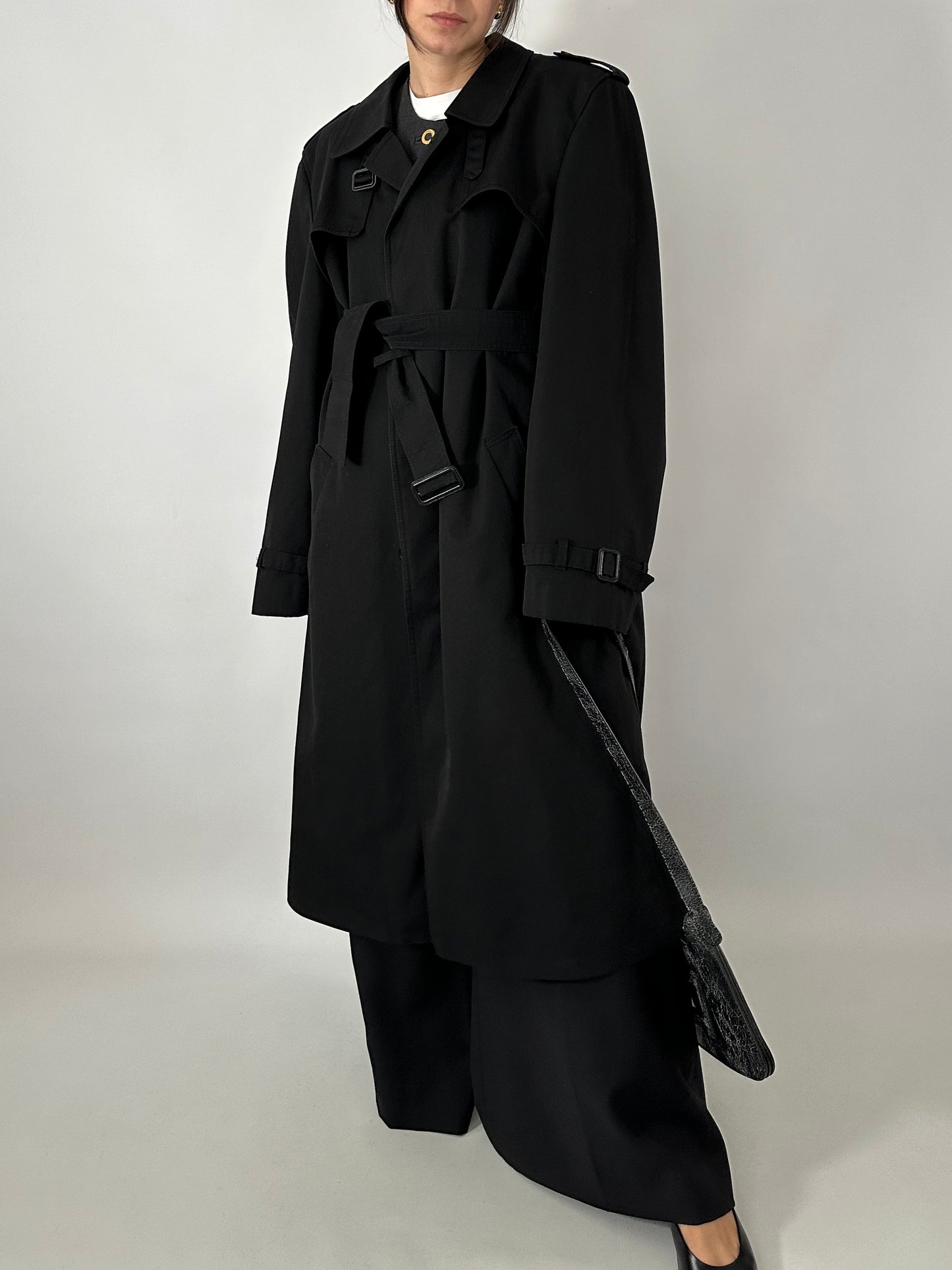 Black vintage trench coat