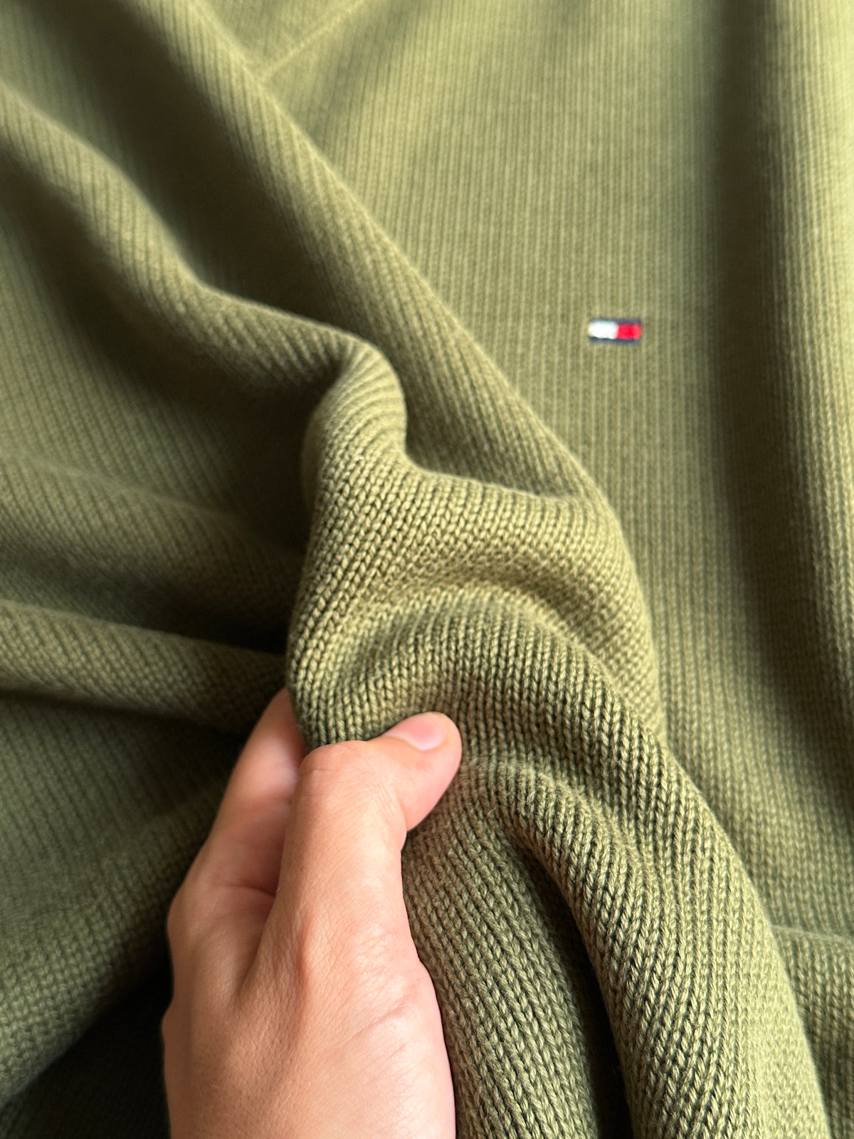 Tommy Hilfiger Olive Green 100% Cotton Sweater
