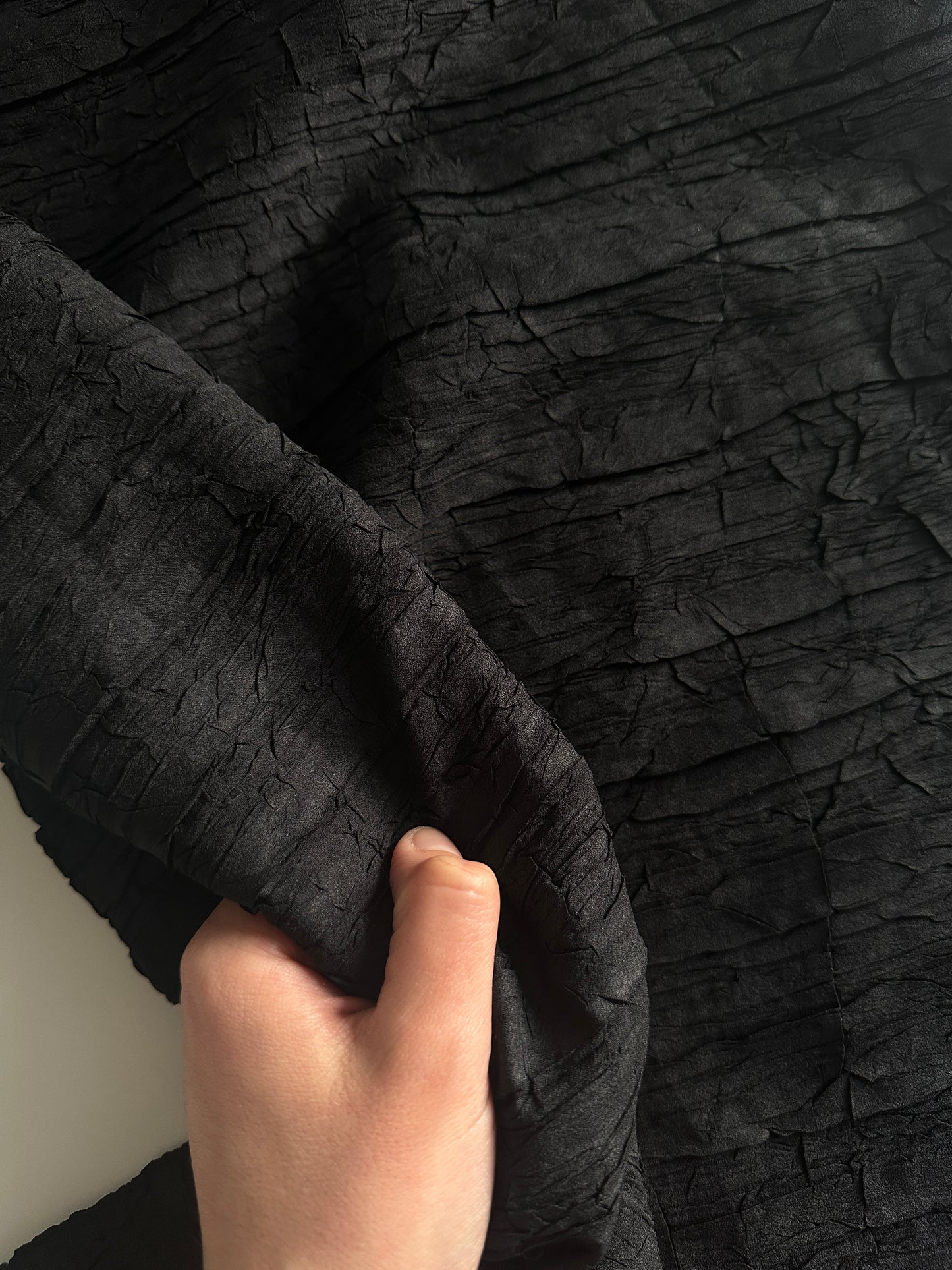 Black Crinkled Maxi Skirt