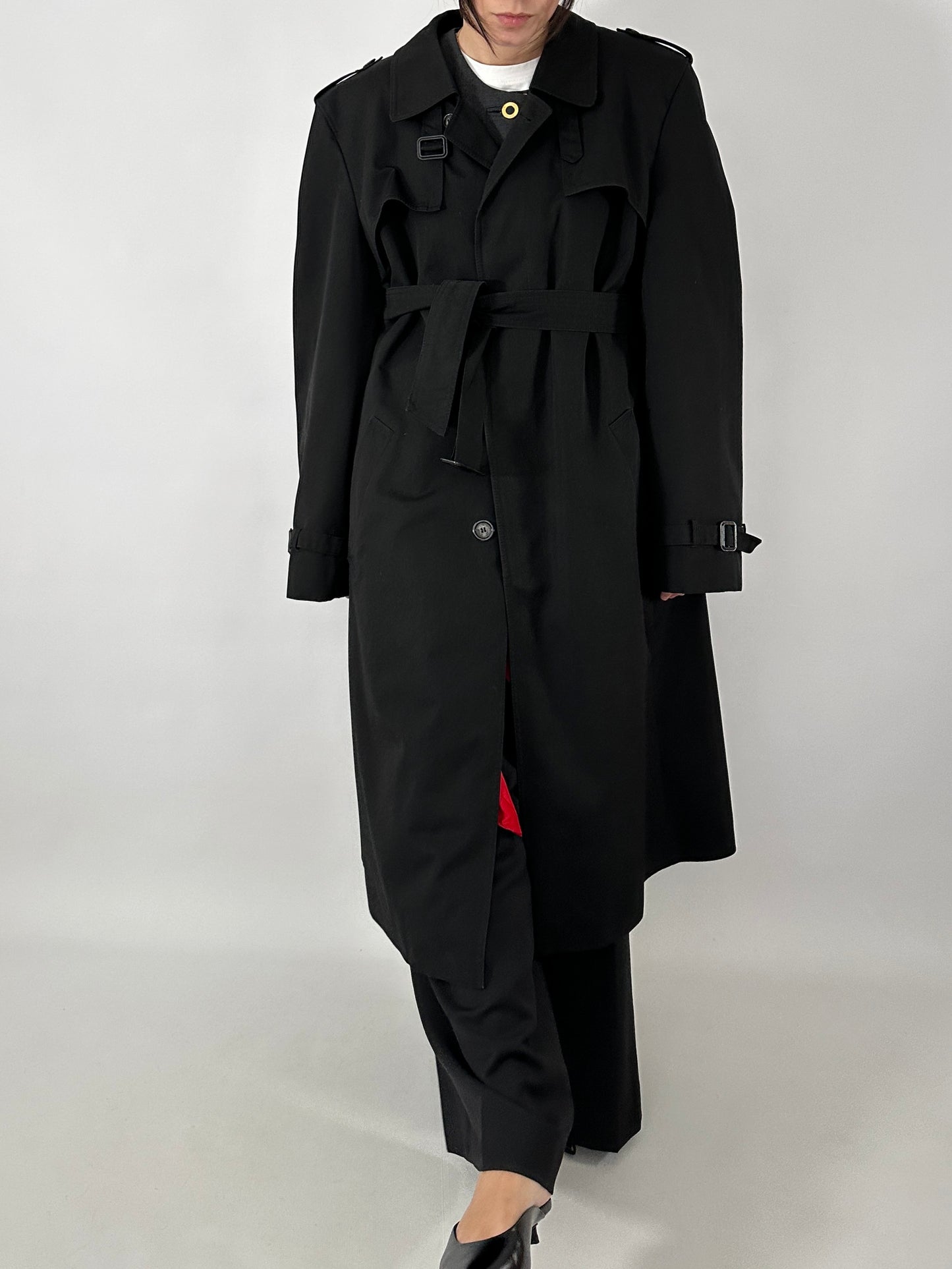 Black vintage trench coat
