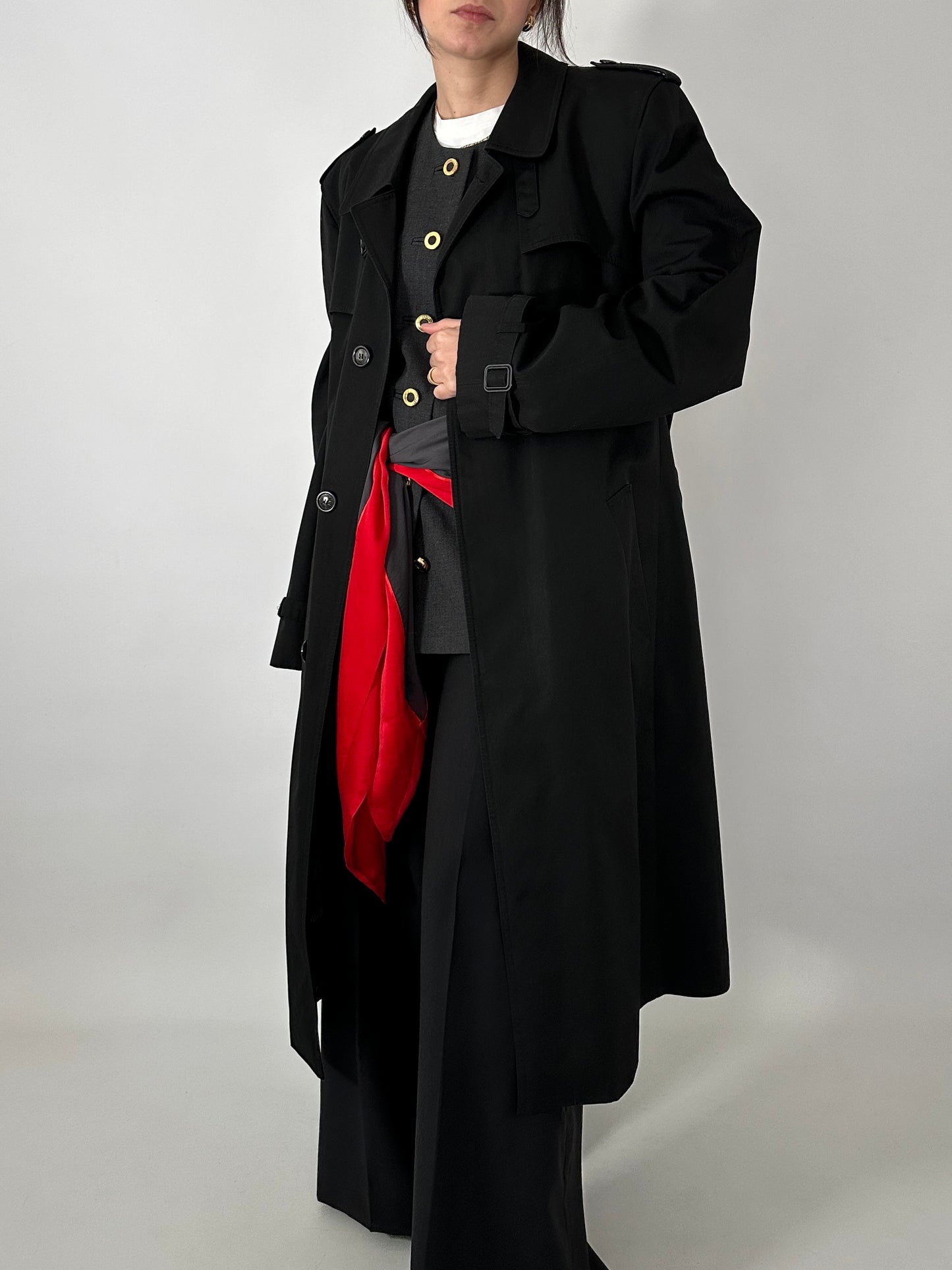 Black vintage trench coat