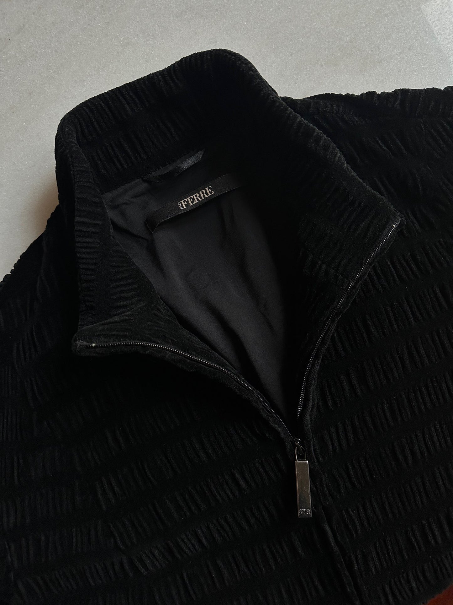 Vintage Ferré pleated velvet jacket