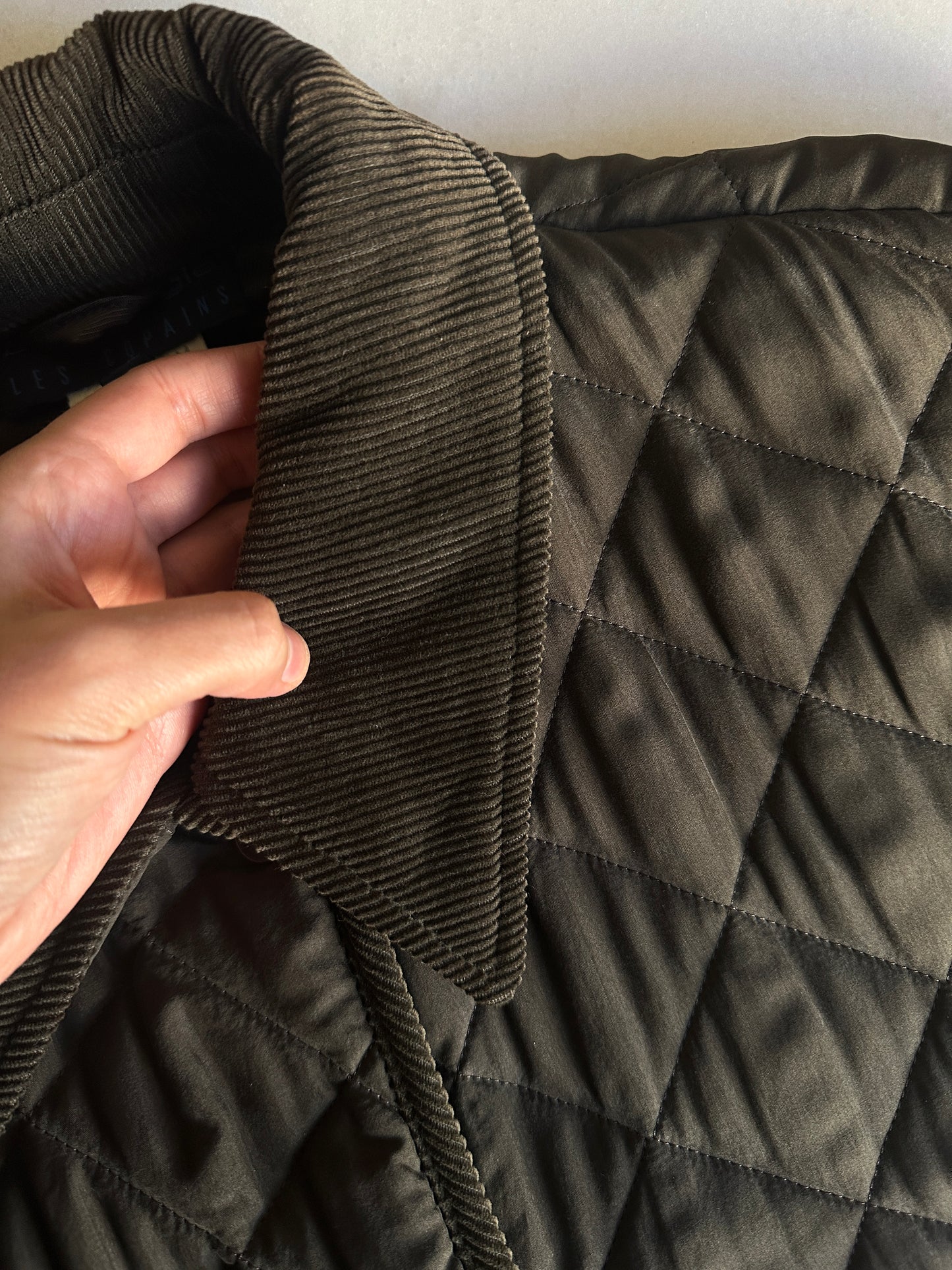 Silk long quilted jacket