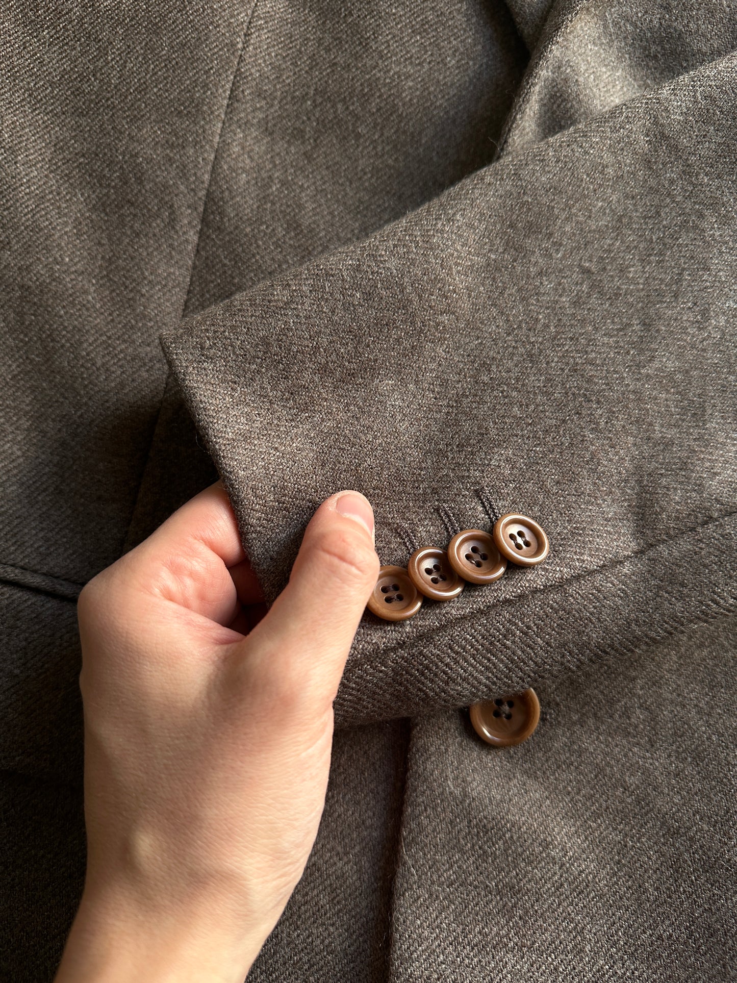 Tailored pure wool brown blazer
