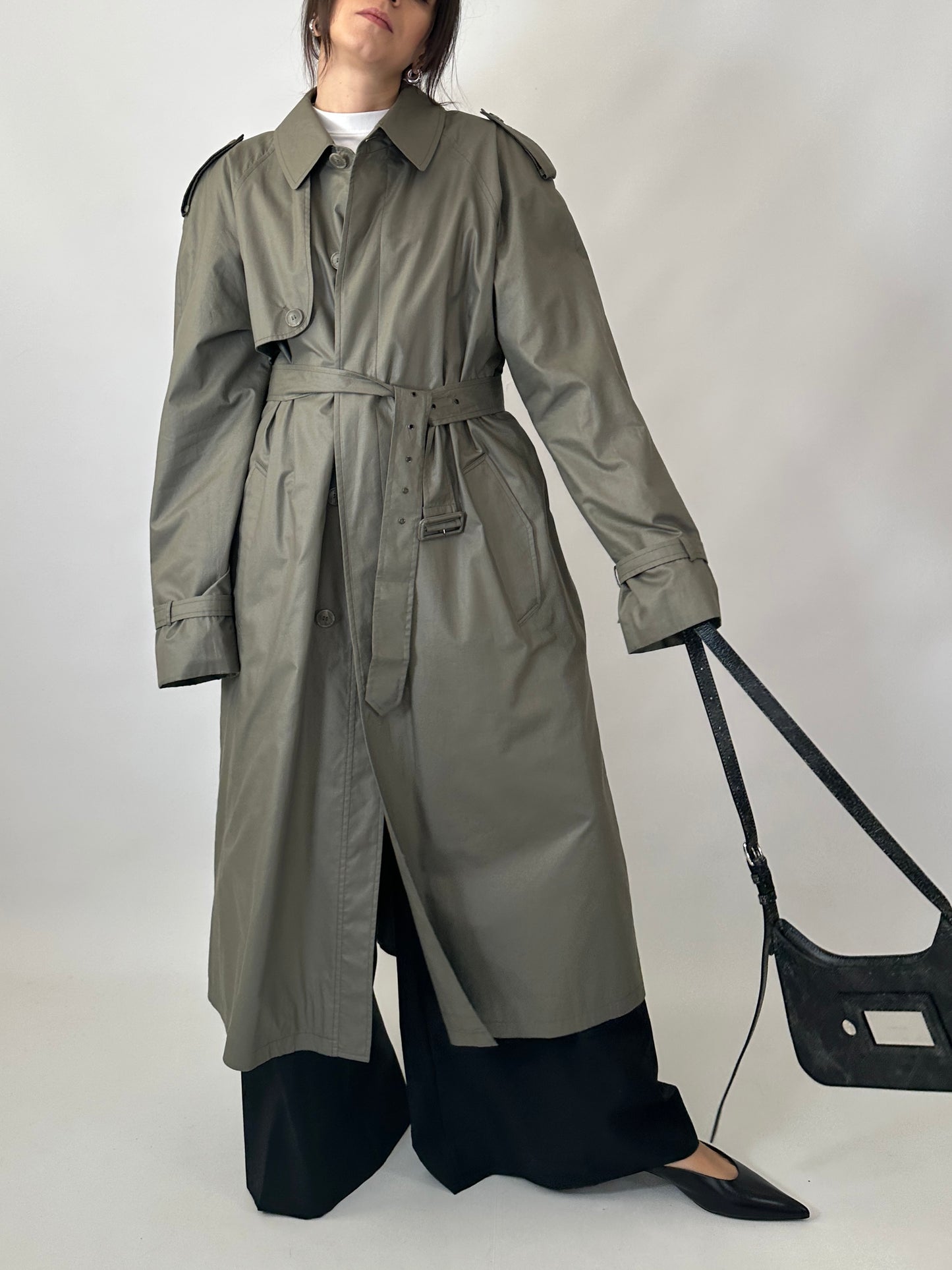 Genderless oversized vintage trench coat