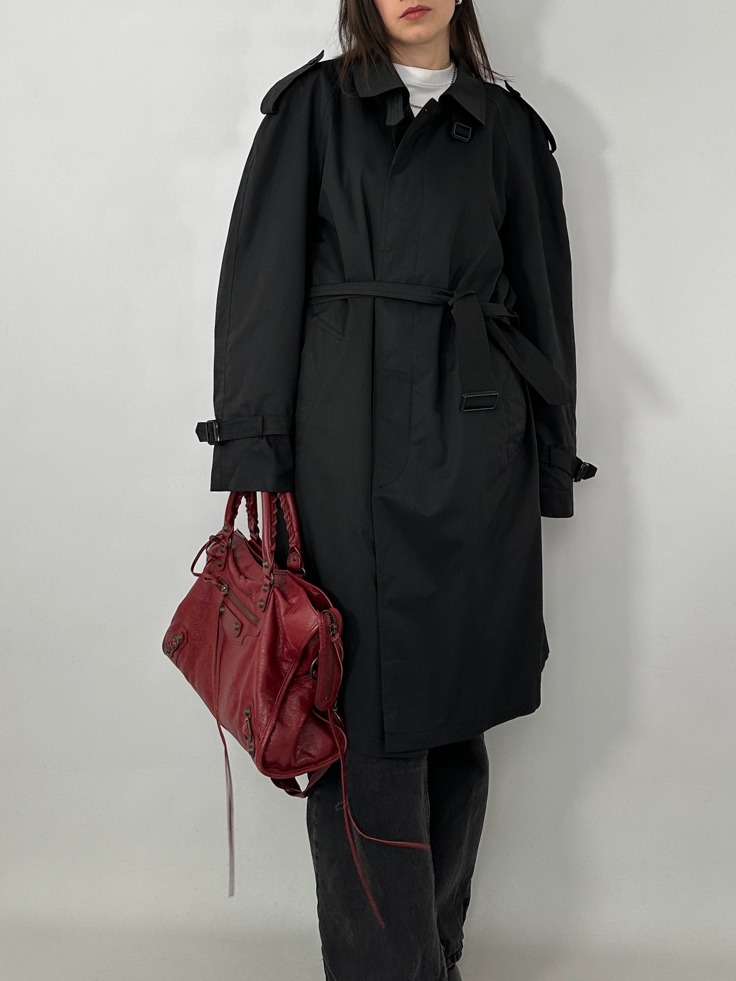 Black vintage trench coat