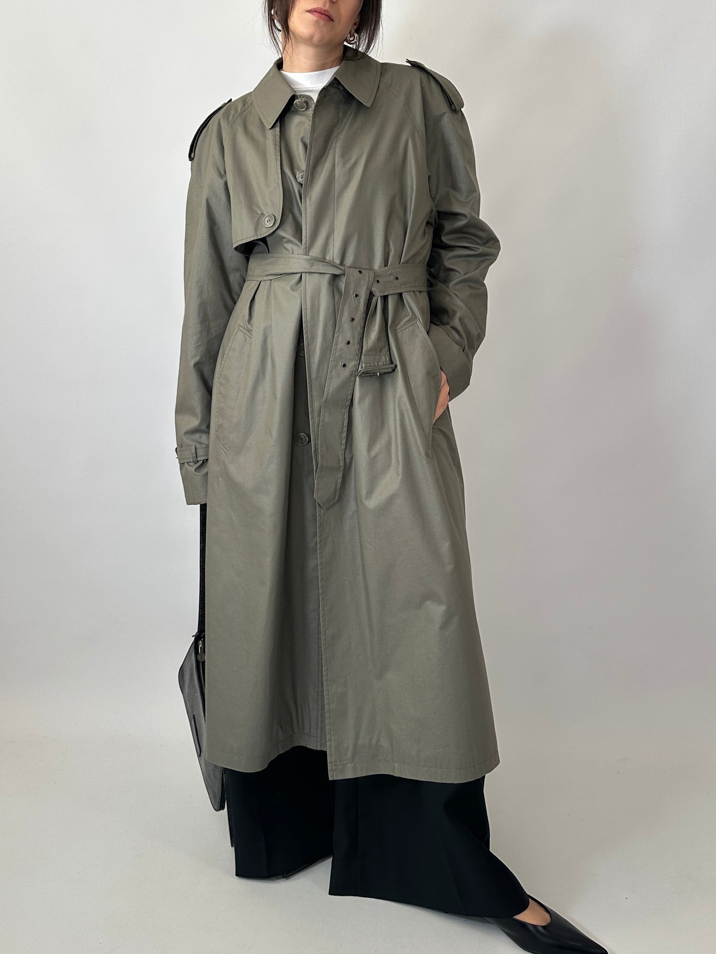 Genderless oversized vintage trench coat