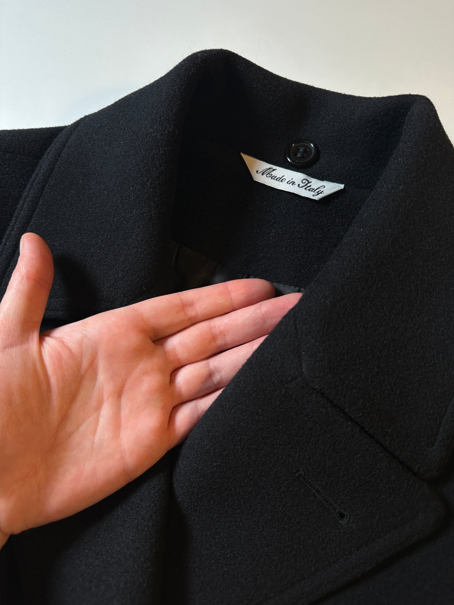 Vintage Classic Black Wool Coat