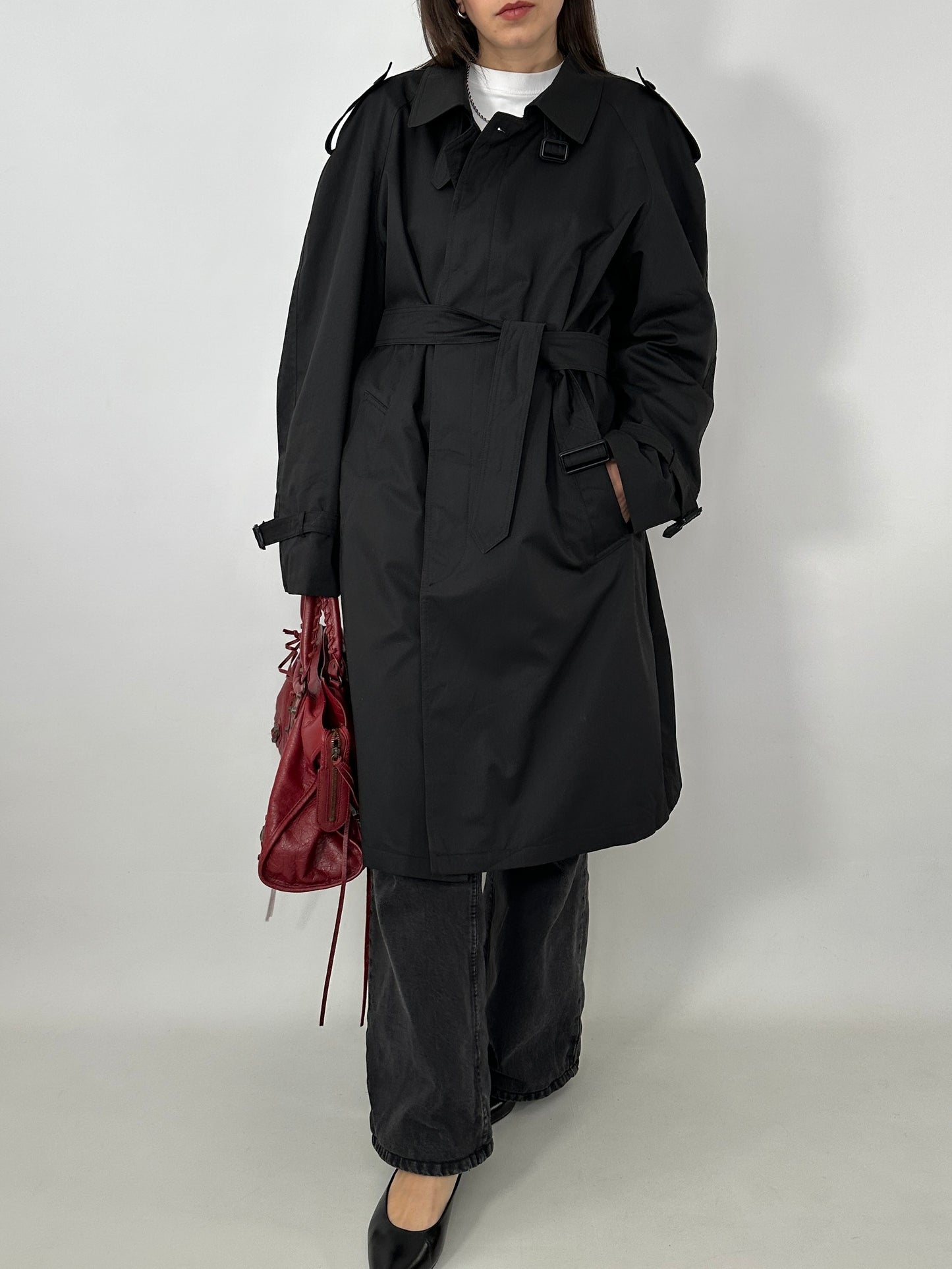 Black vintage trench coat