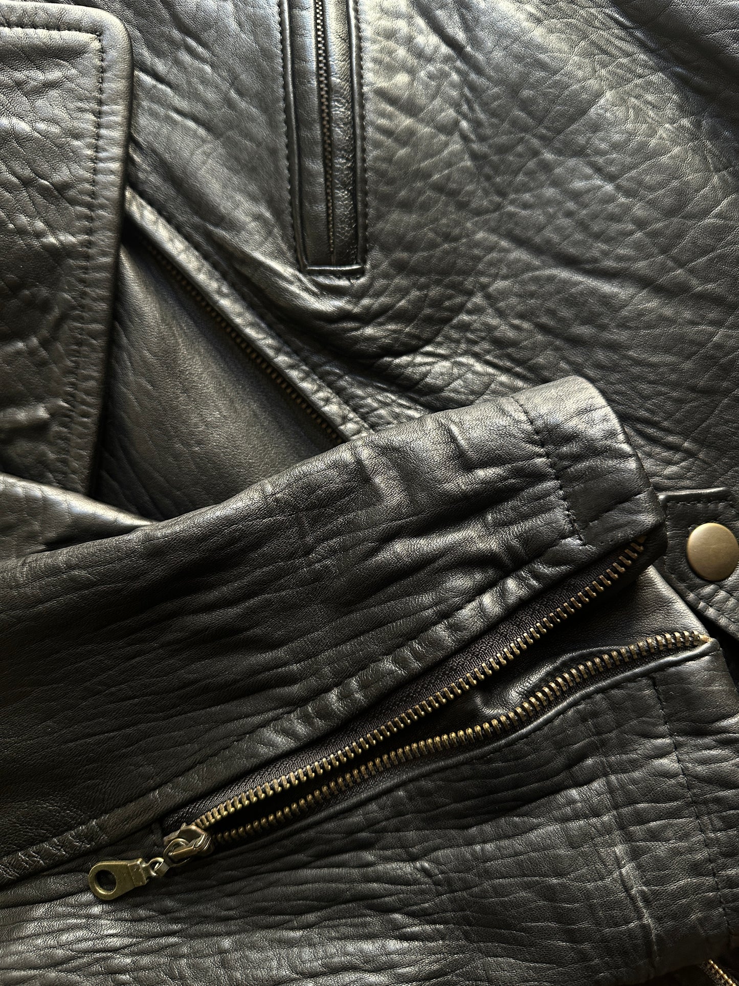 Vintage belted soft leather jacket