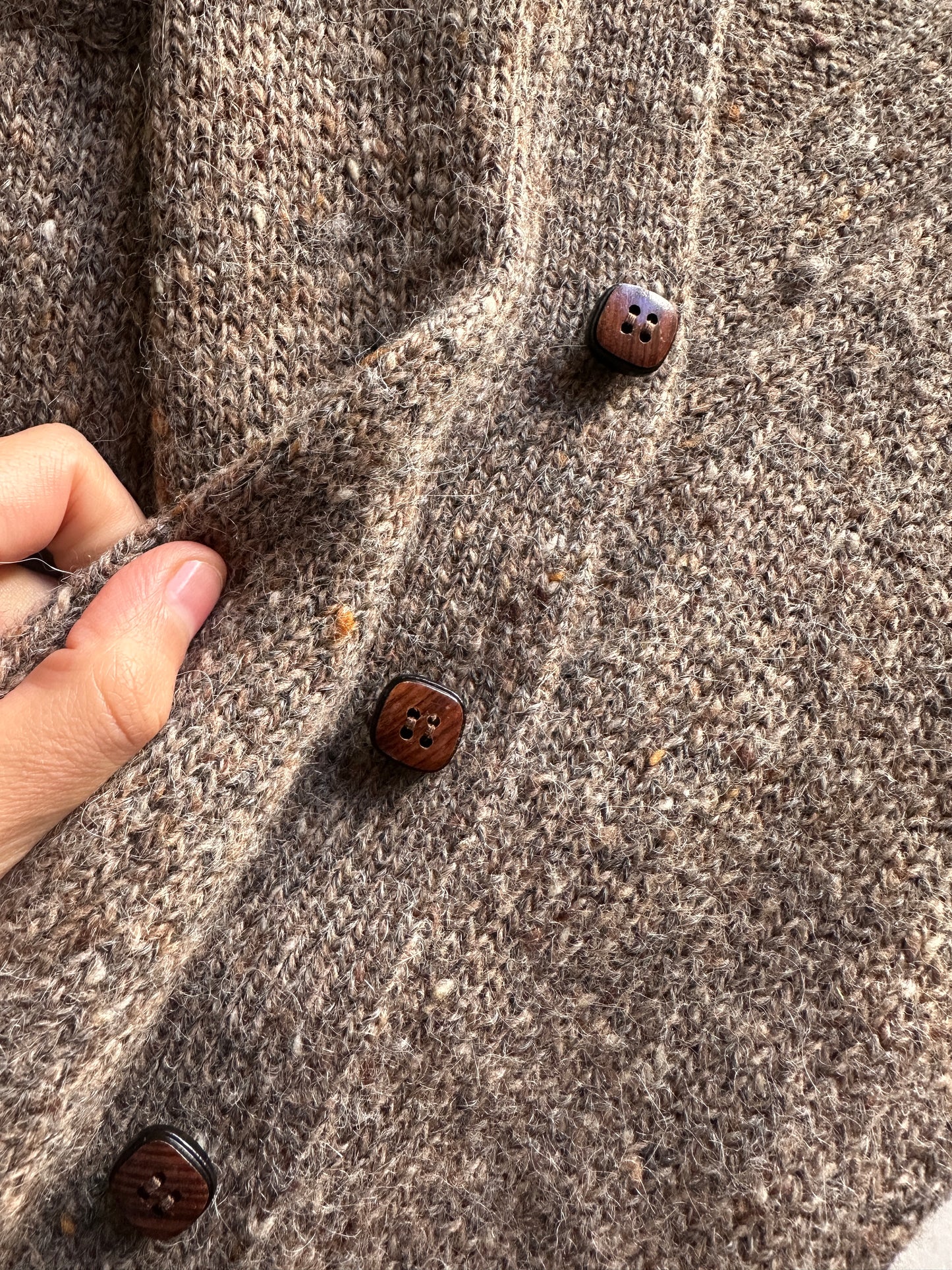Button-front brown sweater vest